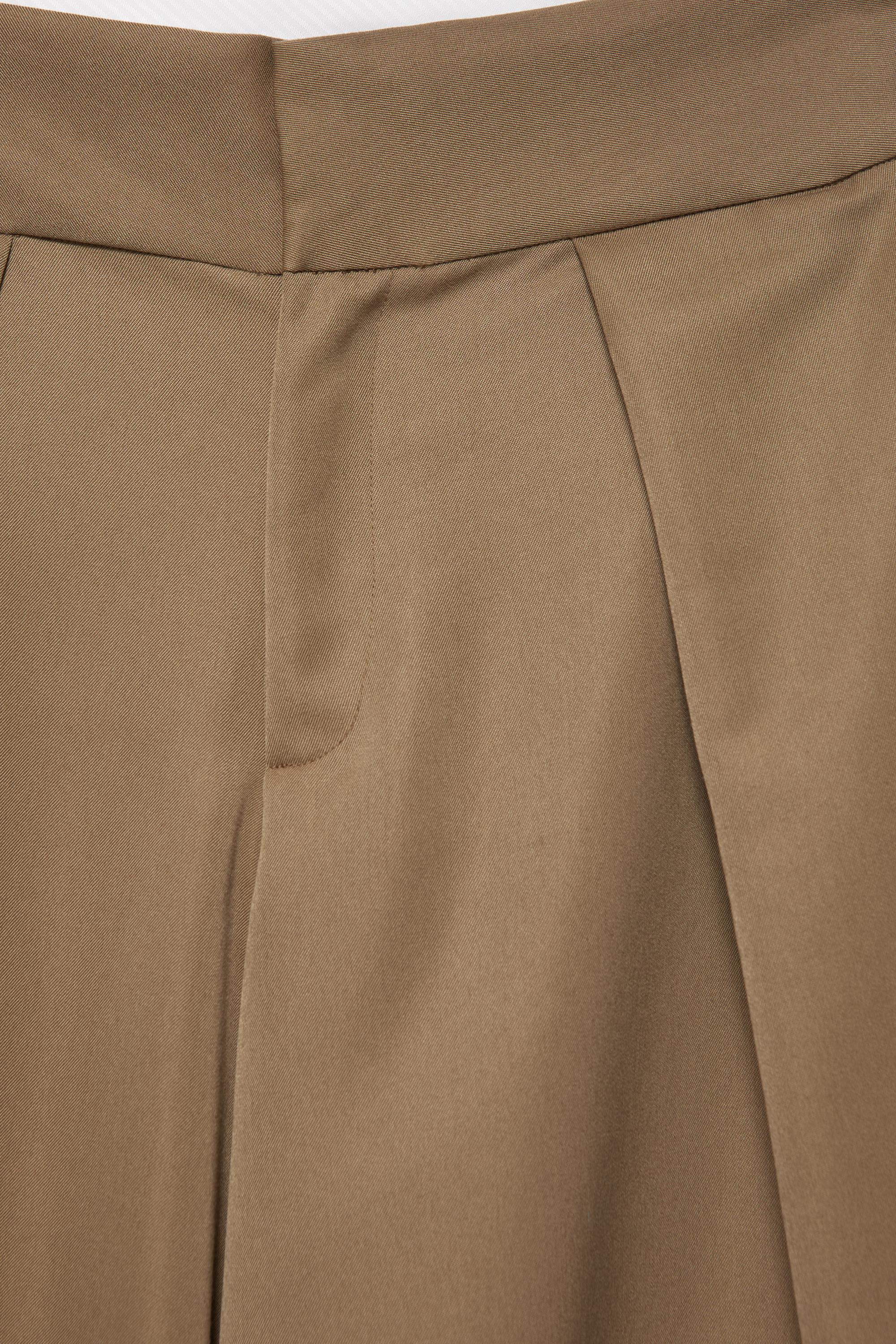 Pull&Bear Pileli tailored fit balon süet pantolon görsel 4