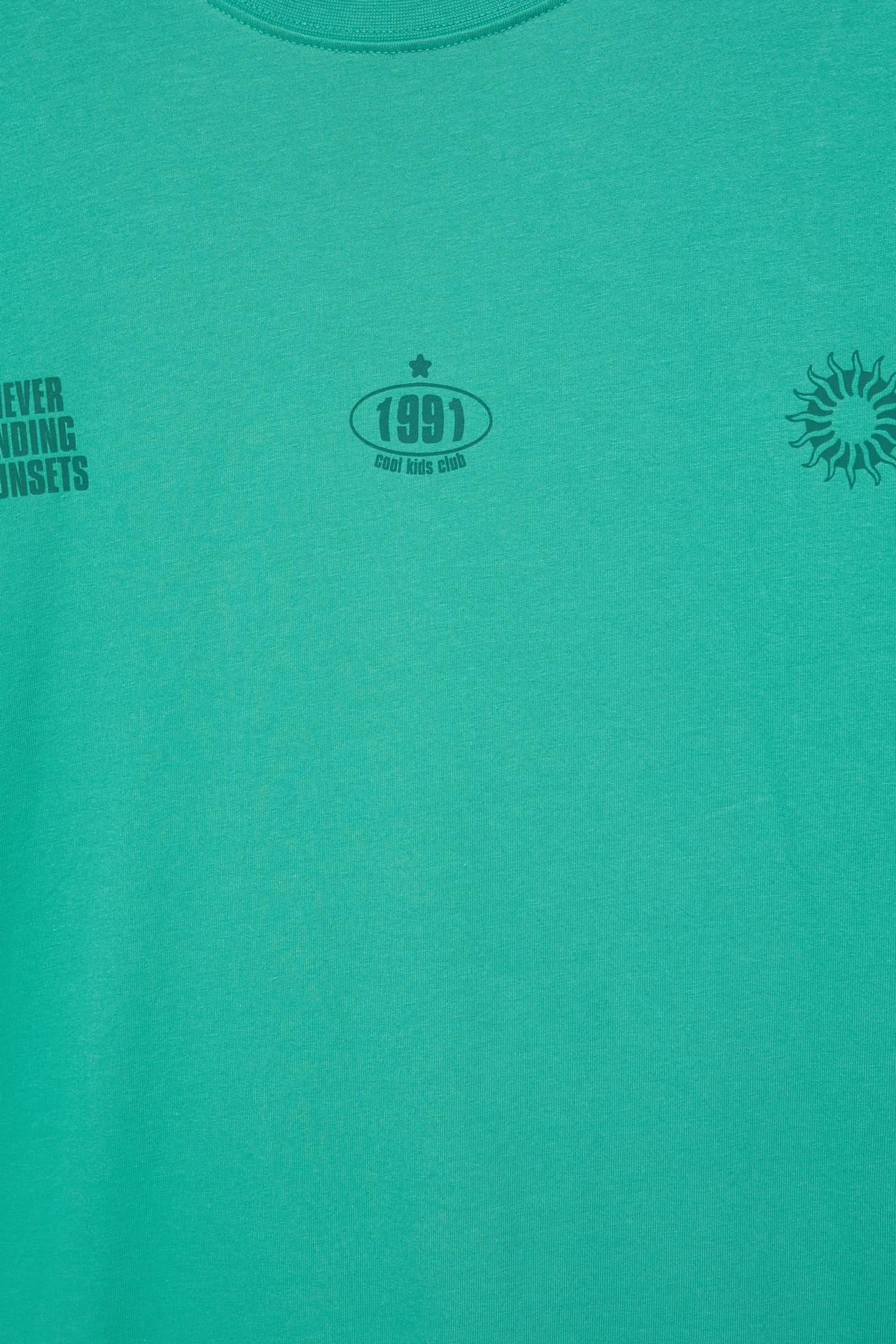 STWD sun graphic T-shirt — Turquoise