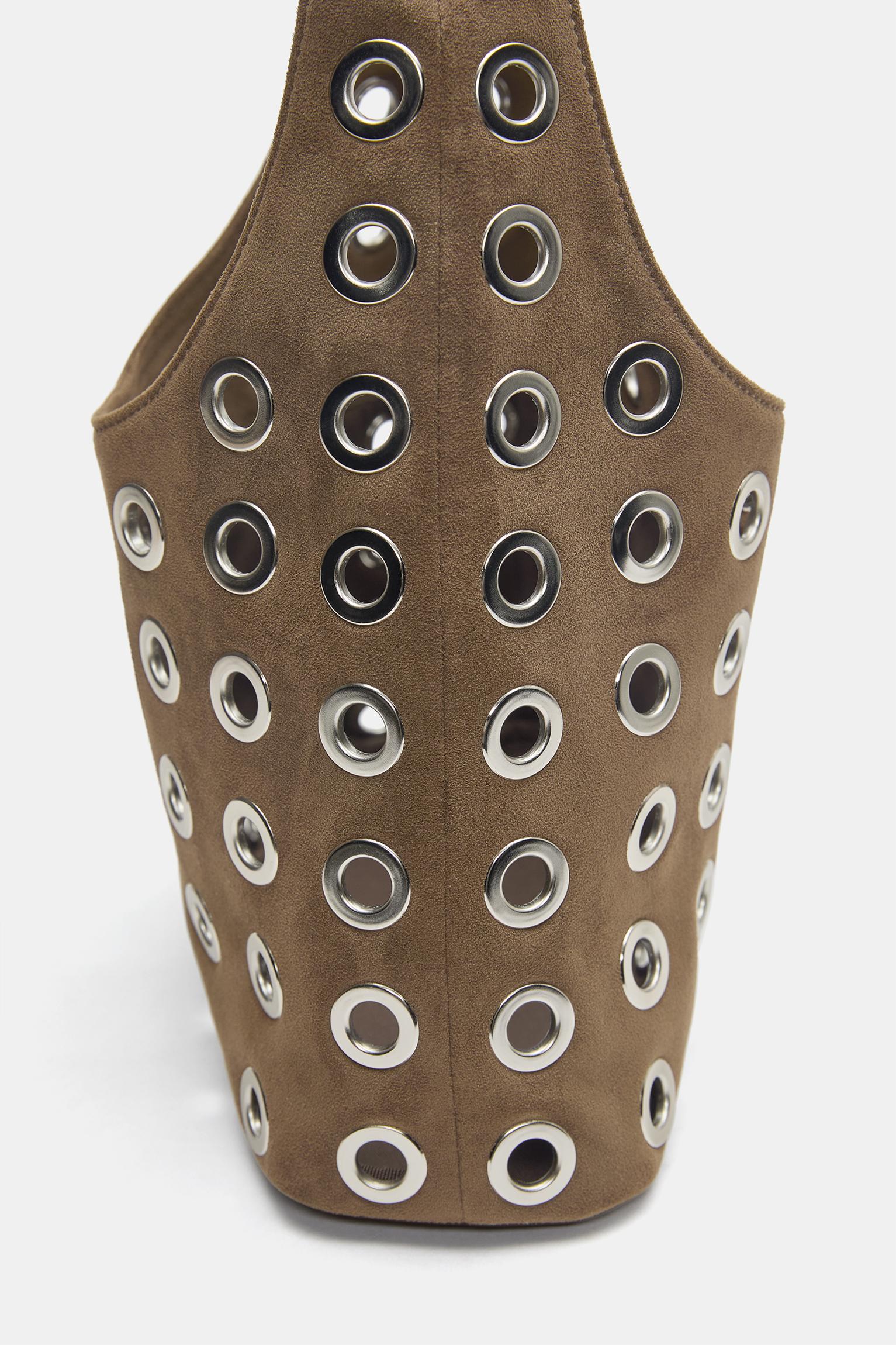 Zımba detaylı omuz çantası - Görsel 10