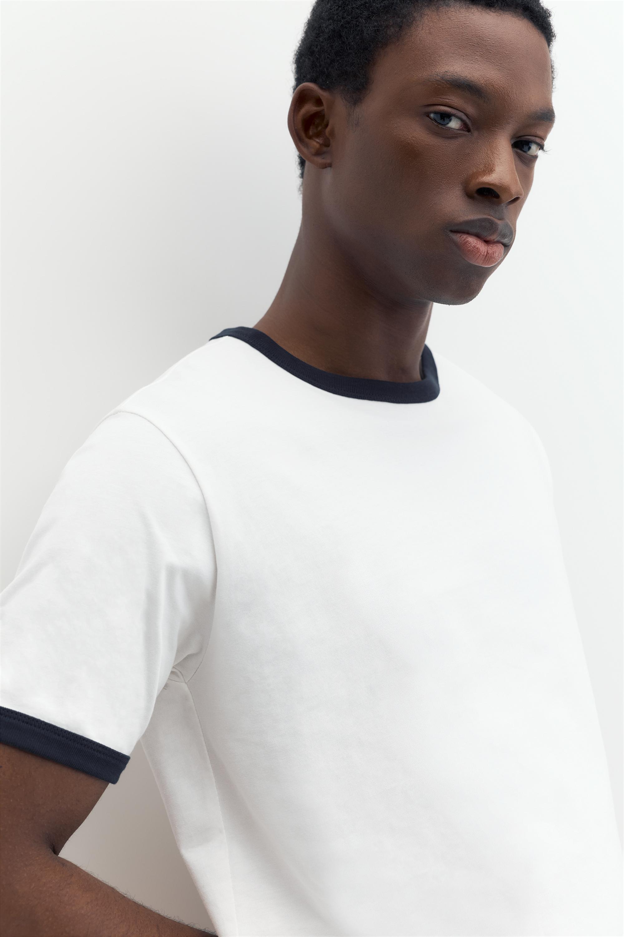 Contrast trim T-shirt — Off white