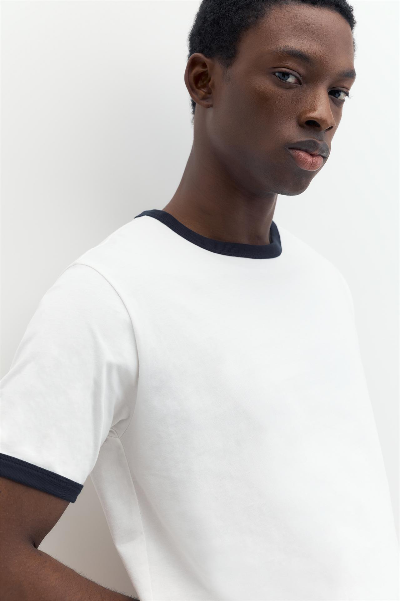 Contrast trim T-shirt — Off white