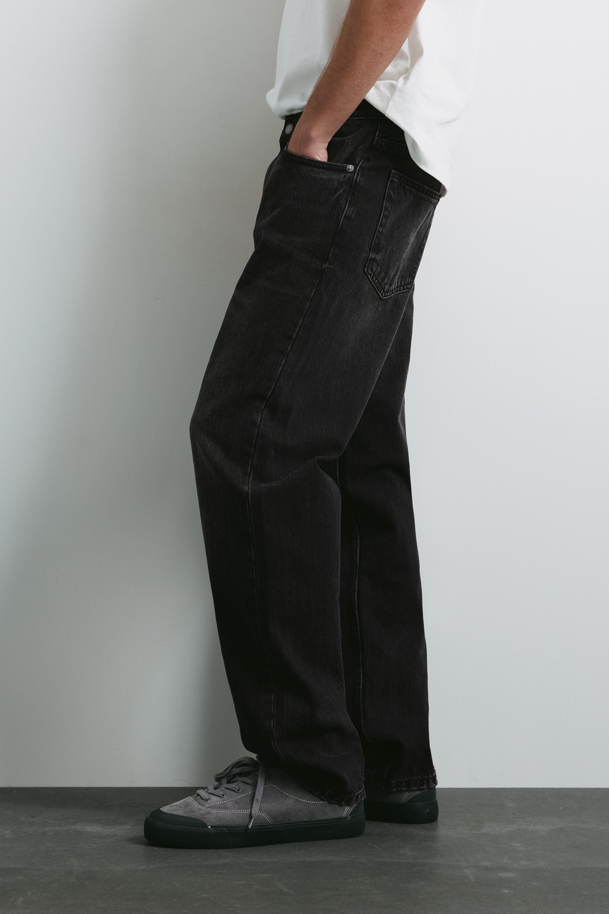 Straight-leg jeans — Faded black
