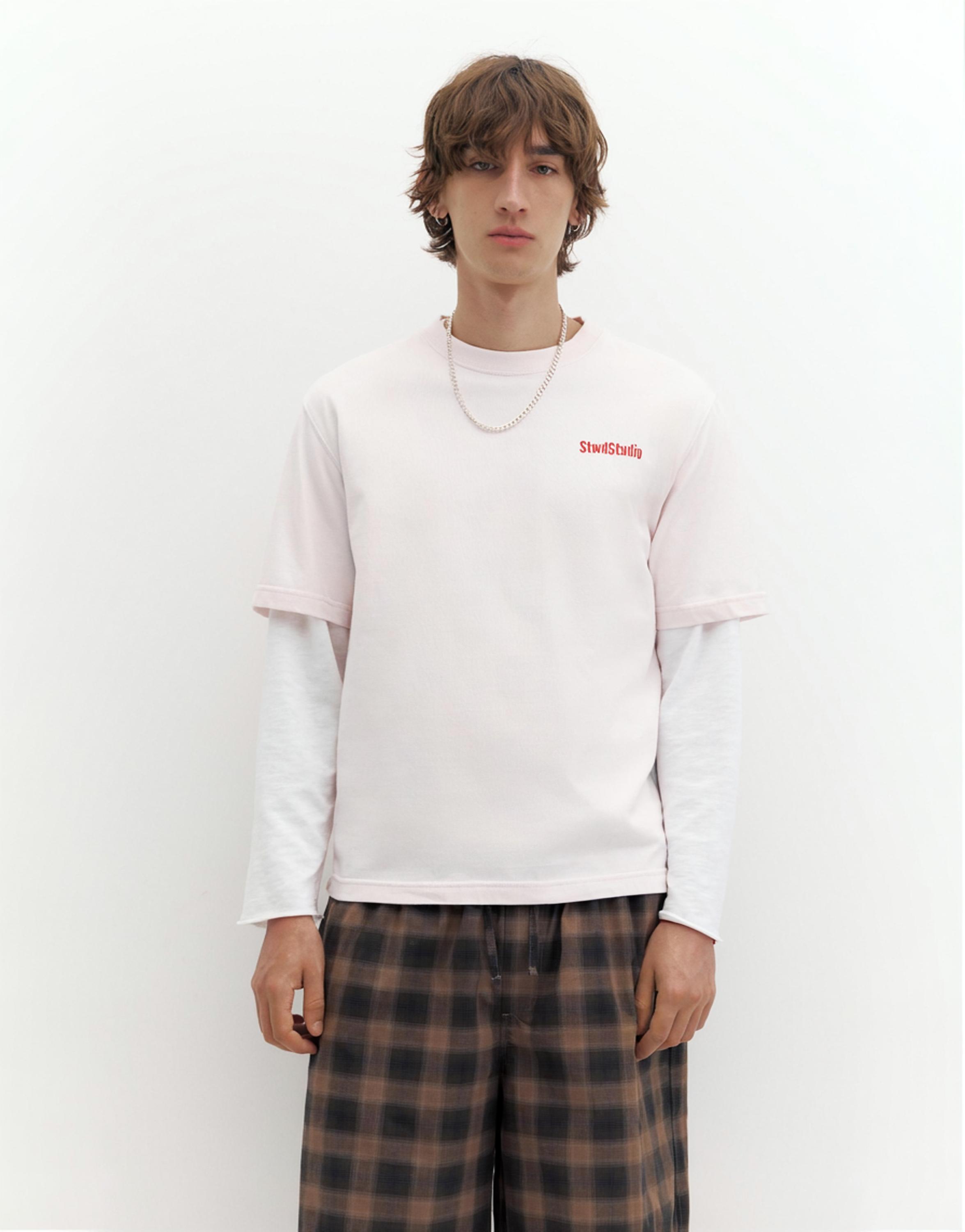 STWD Studio label T-shirt — Pastel pink