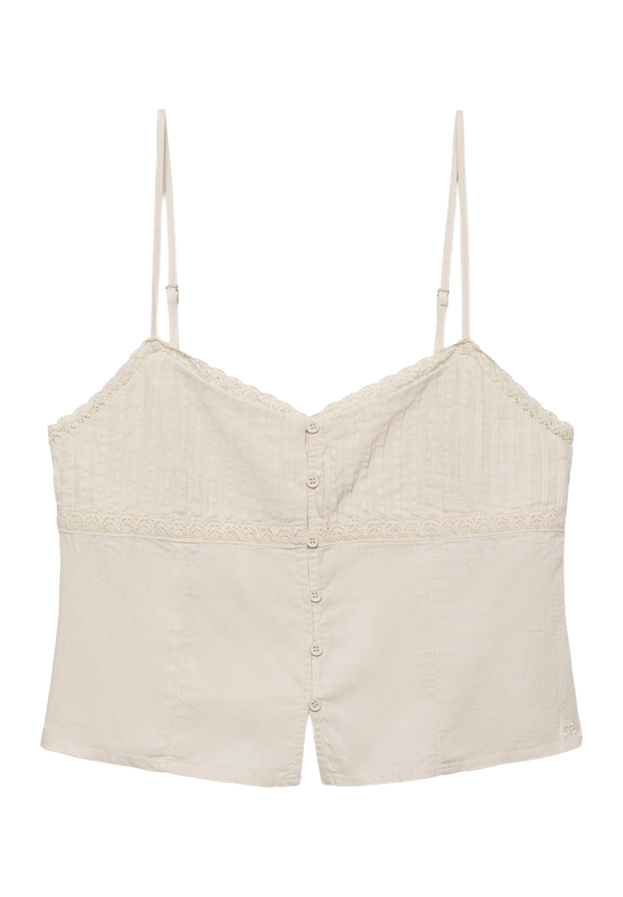 Linen blend camisole top — Sand