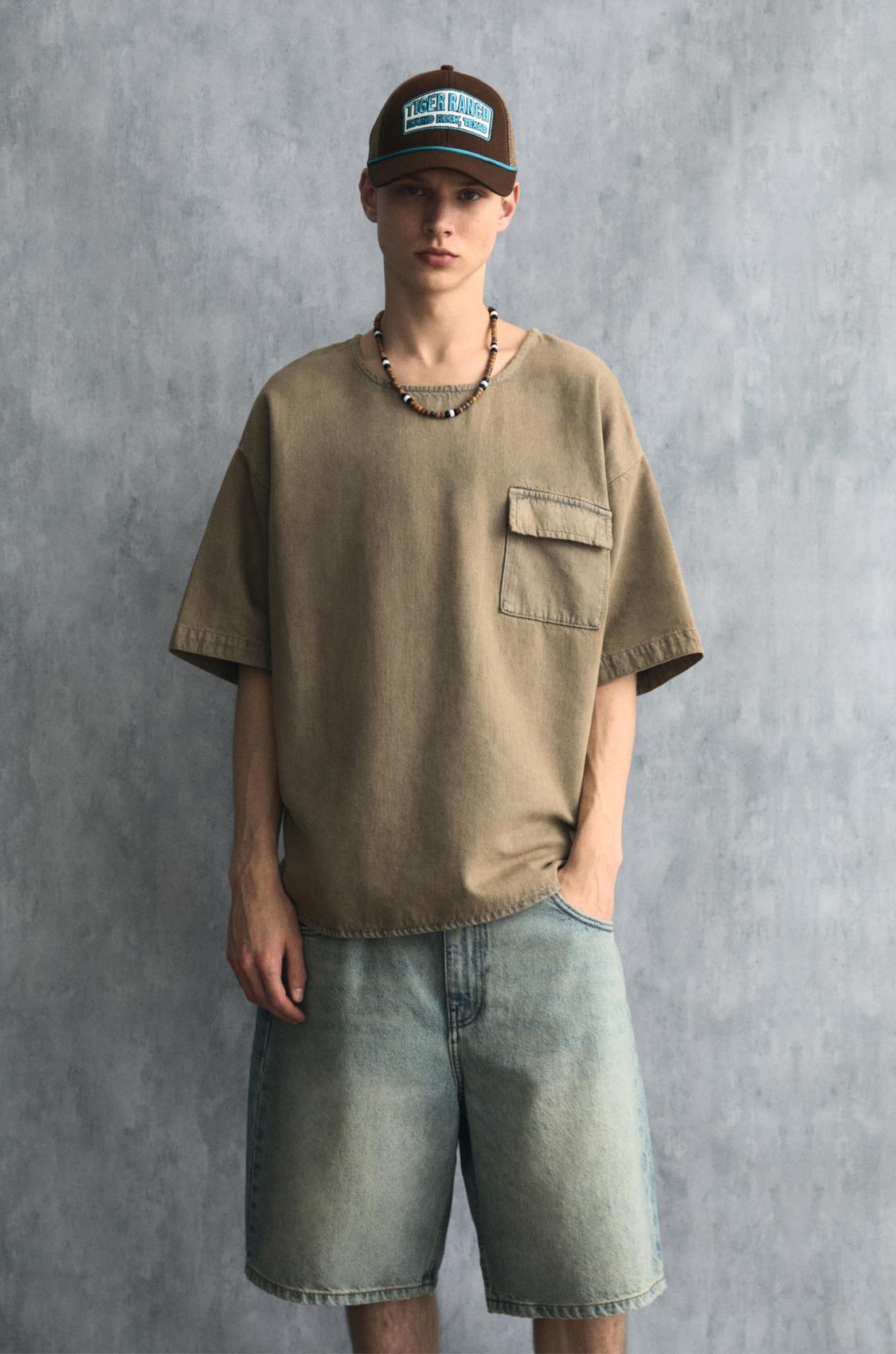 Oversize-T-Shirt aus Jeans - PULL&BEAR