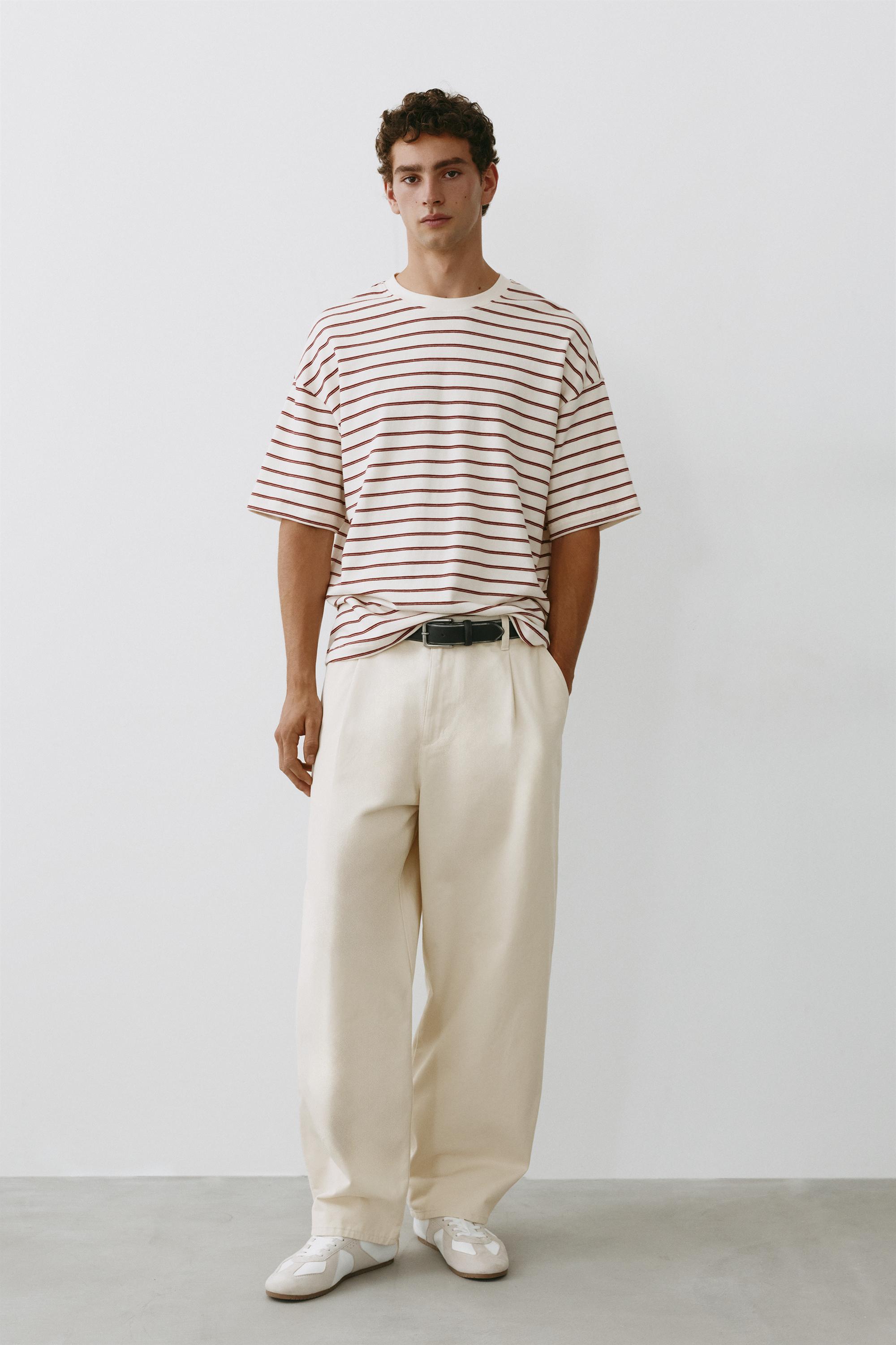 Baggy darted chinos — Off white