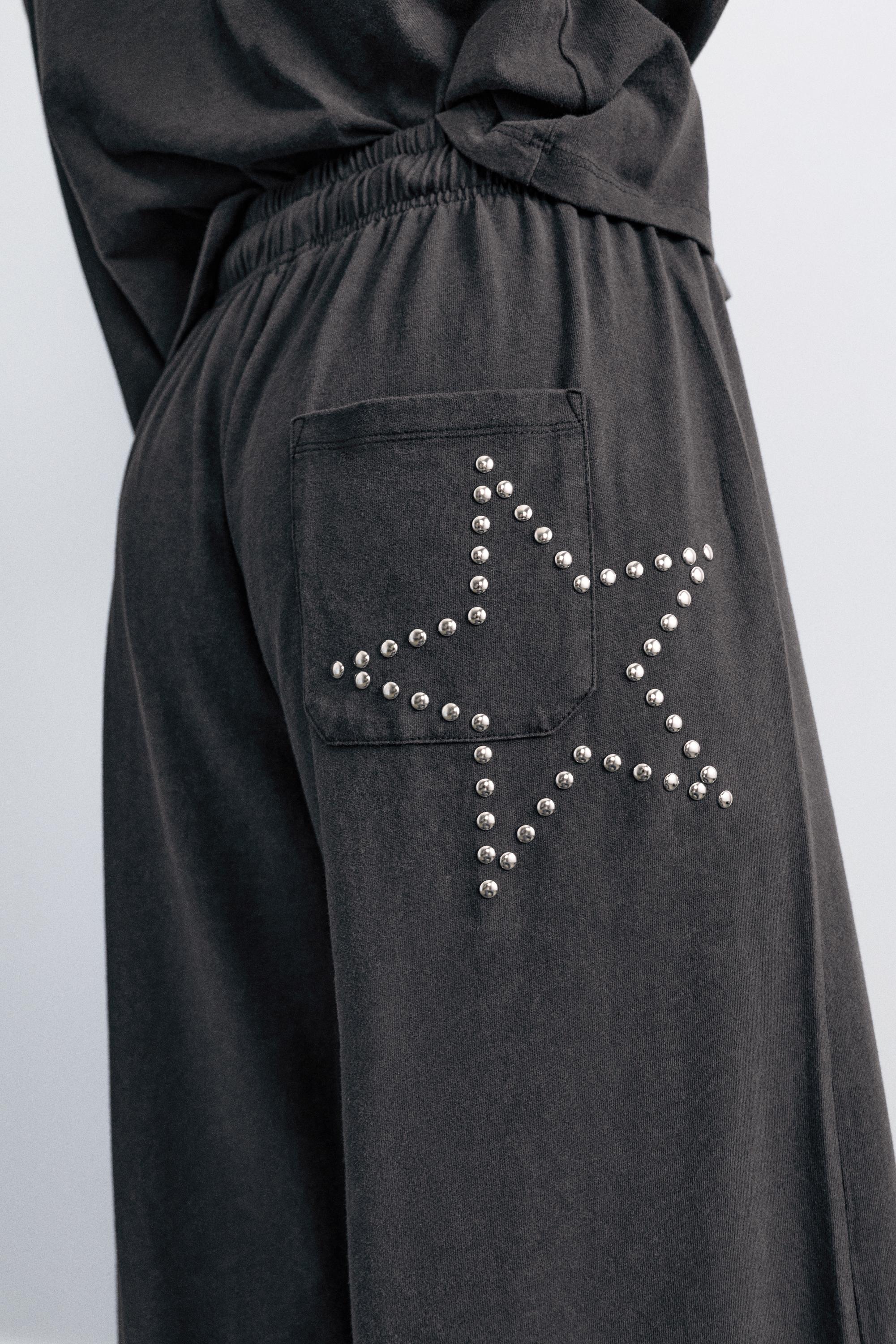 Wide-leg star trousers — Grey
