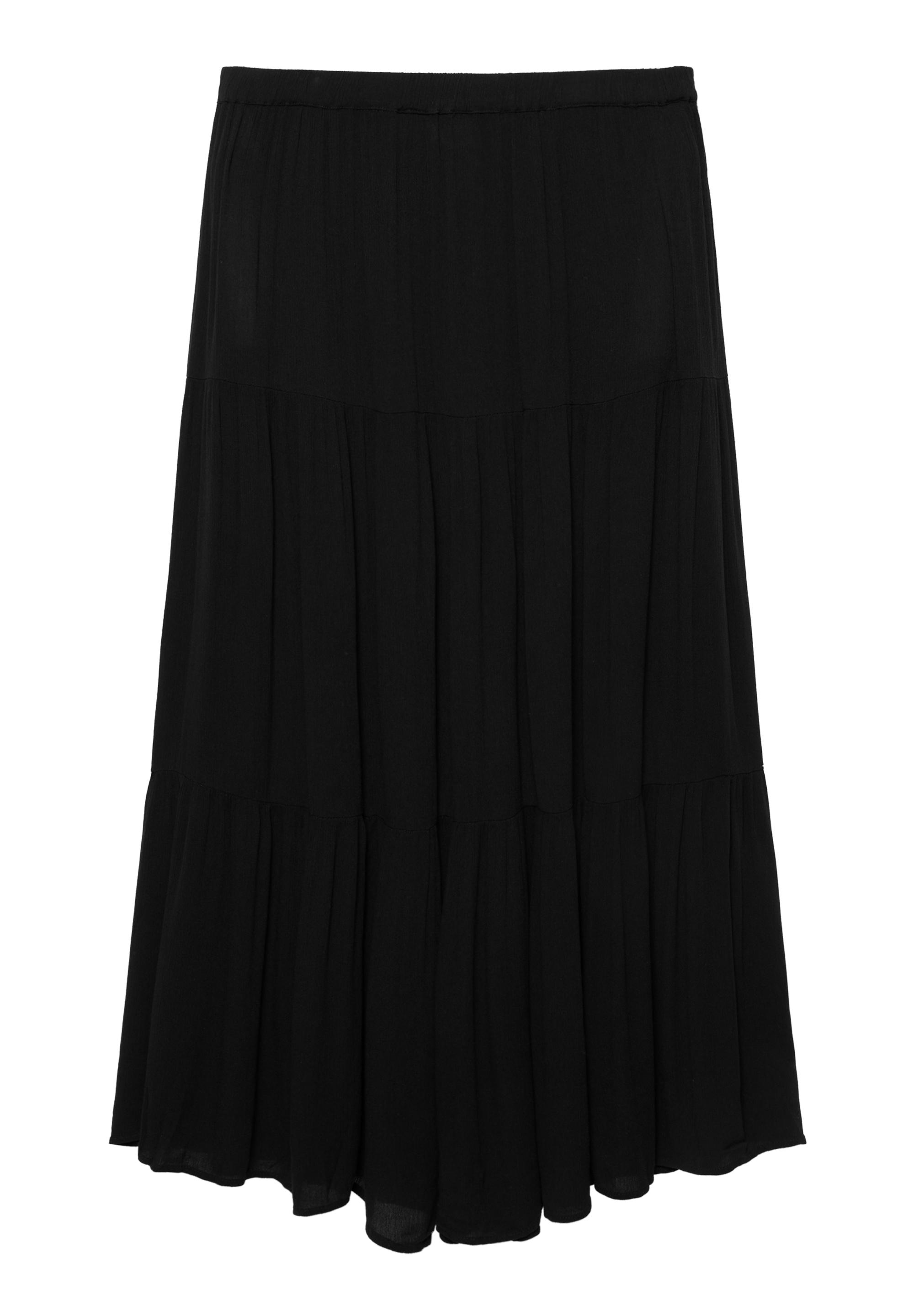 Flowy paneled midi skirt — Black