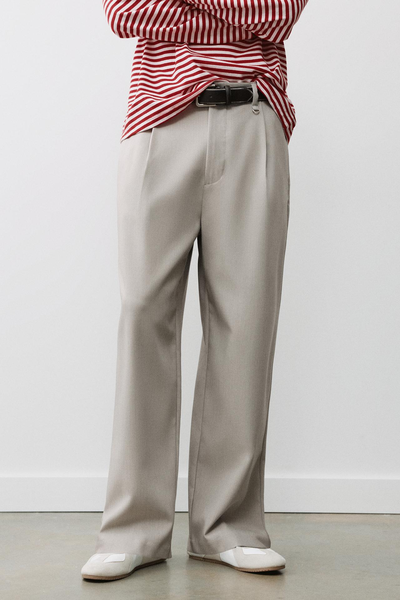 Tailored darted trousers — Stone