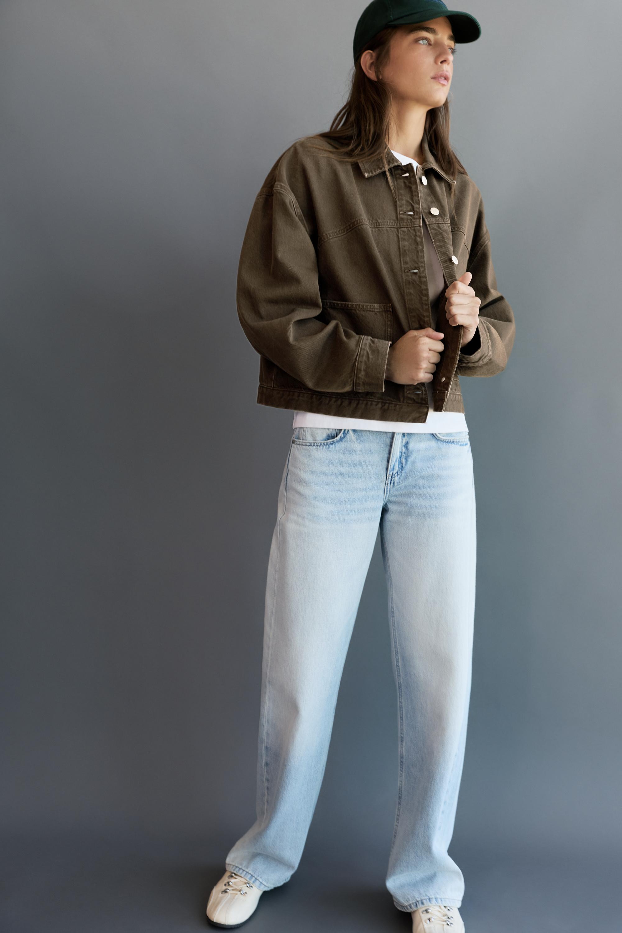 Boxy denim overshirt — Brown