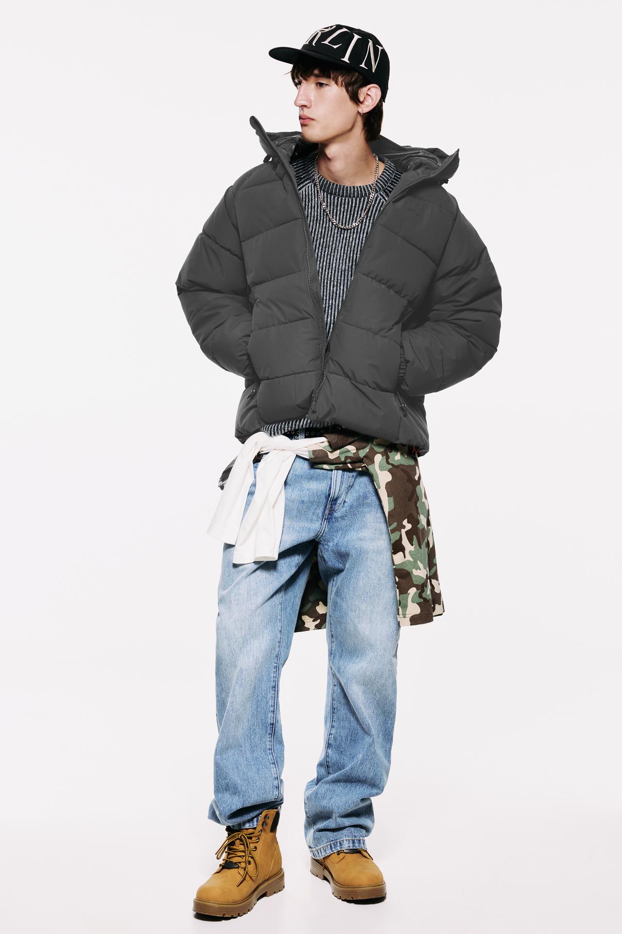 STWD hooded padded jacket — Anthracite grey