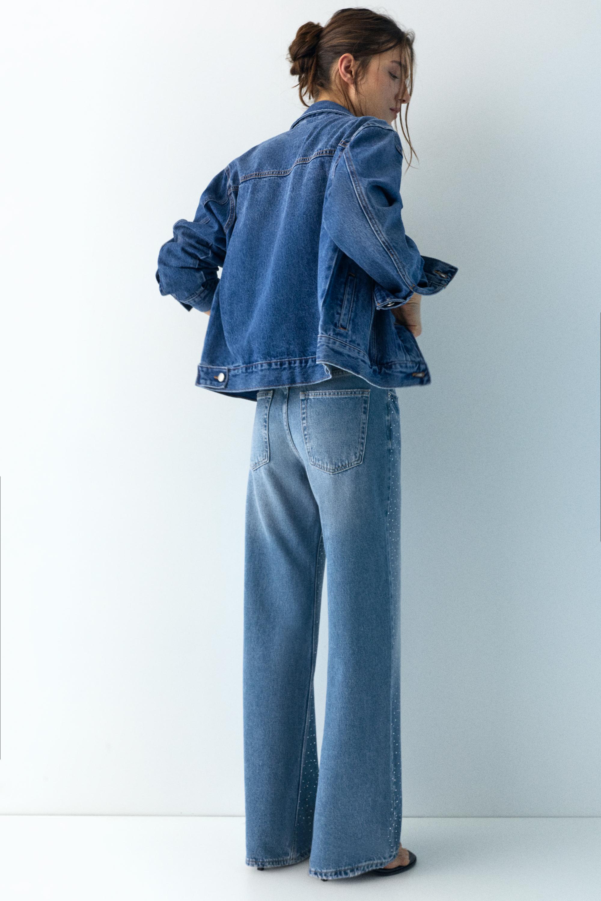 Işıltılı baggy straight fit jean - Görsel 36