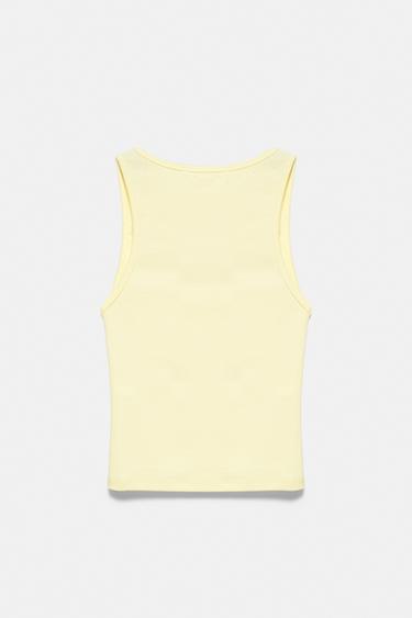 Yellow slogan tank top — Pale yellow 8