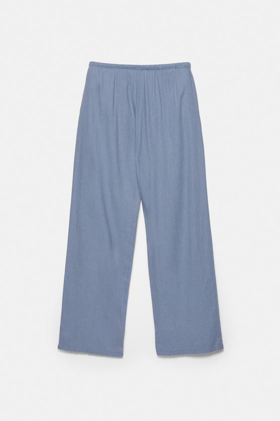 Lniane spodnie jogger