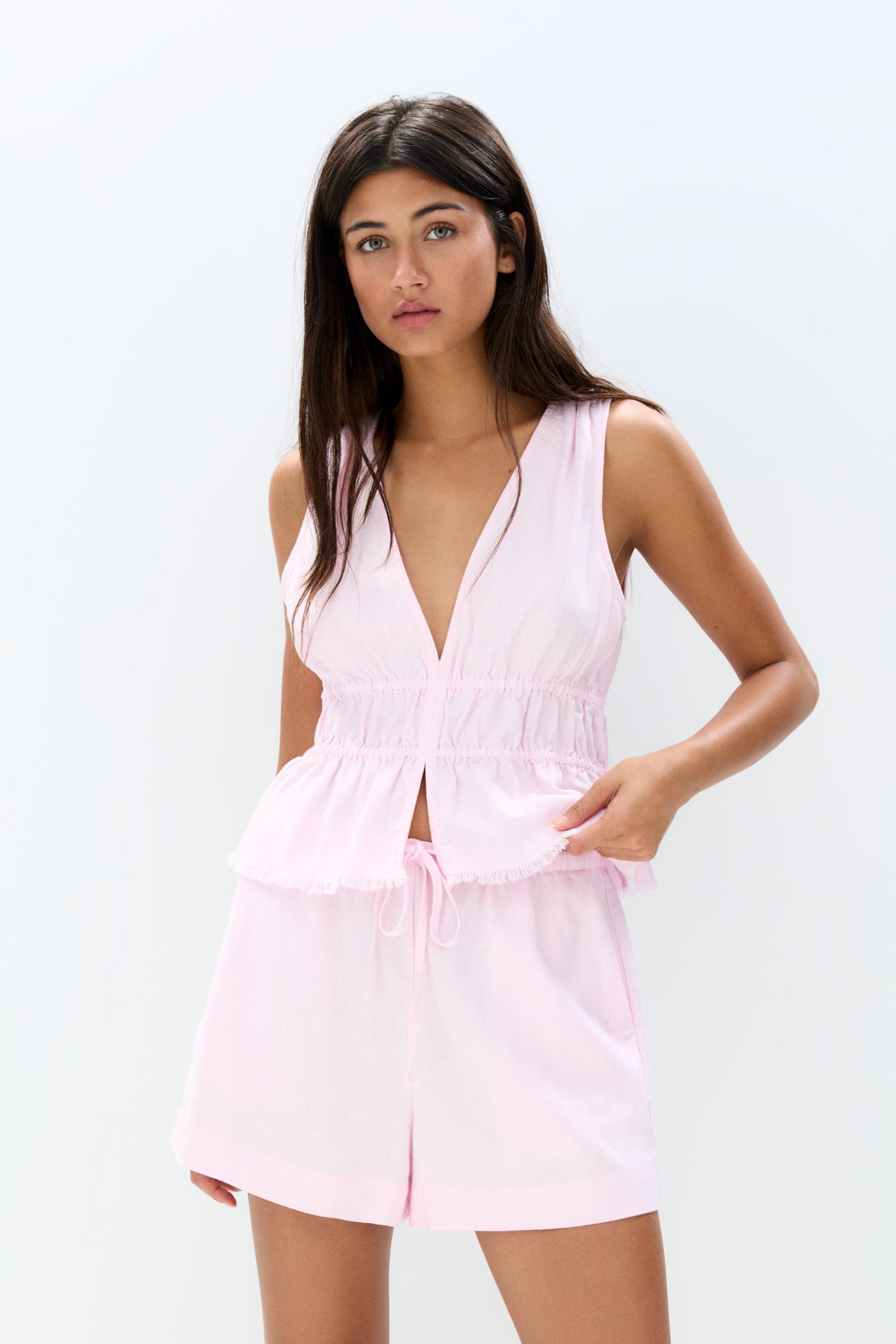 Rustikales Top Mit Leinen