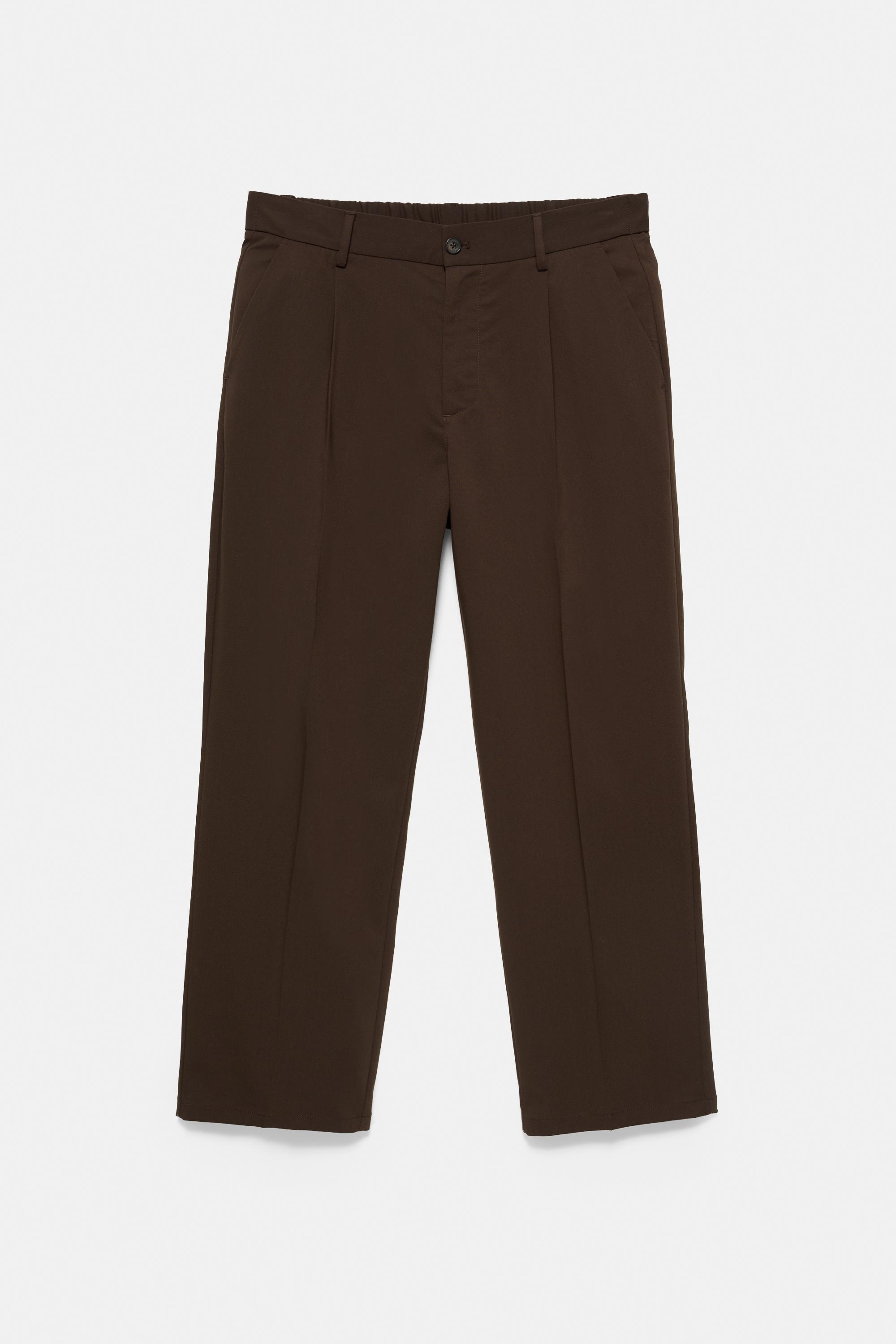 Wide-leg tailored trousers — Chocolate