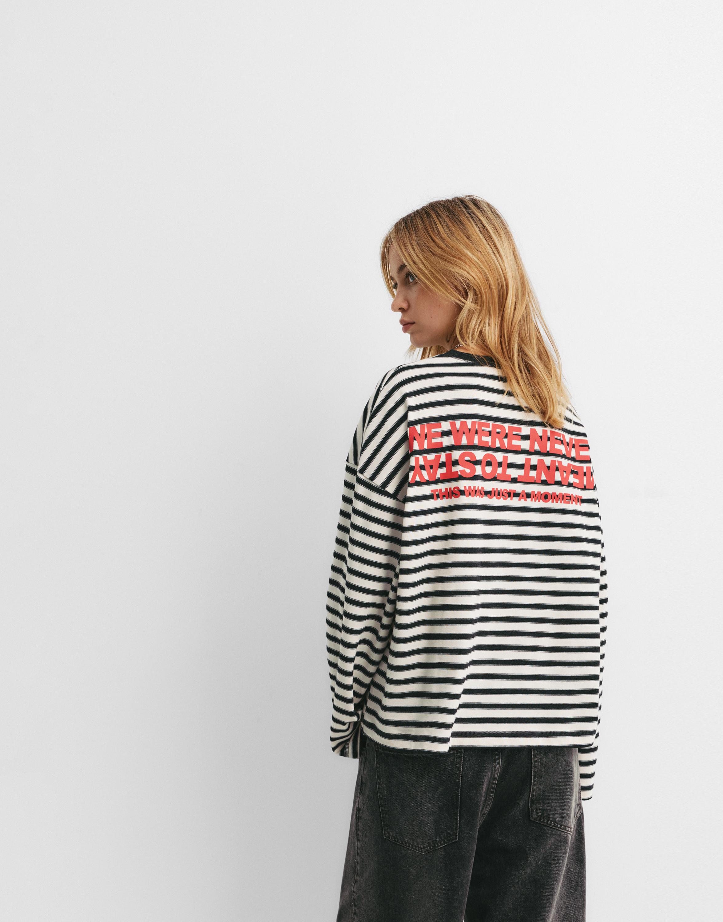 Striped T-shirt with text — Ice