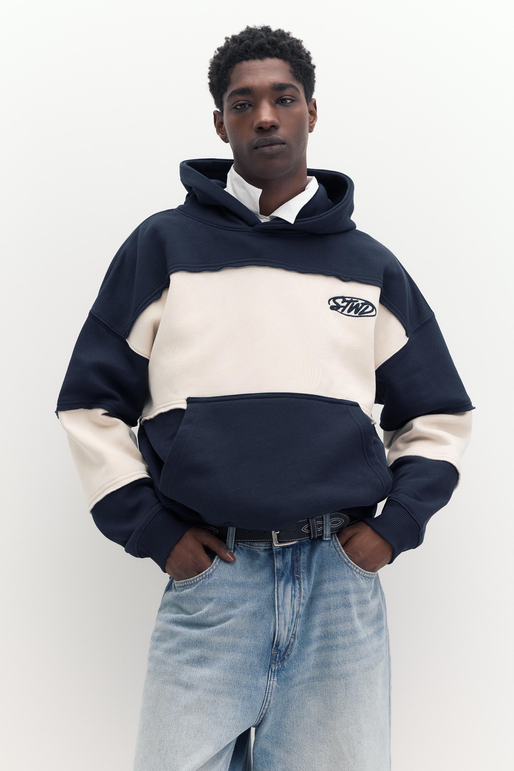 Panelli kapüşonlu STWD Studio sweatshirt - Görsel 4