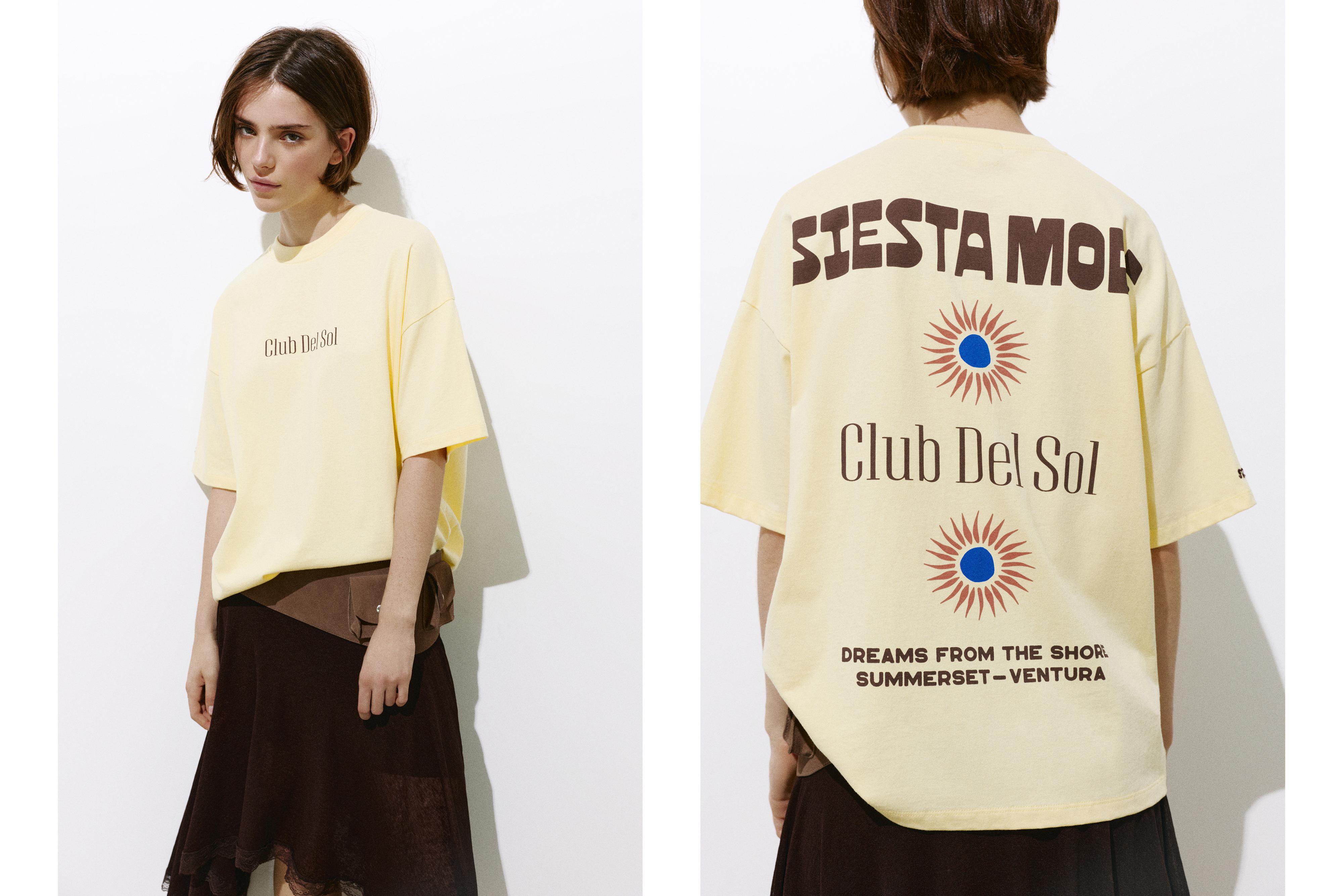 Oversize T-shirt with graphic — Yellow