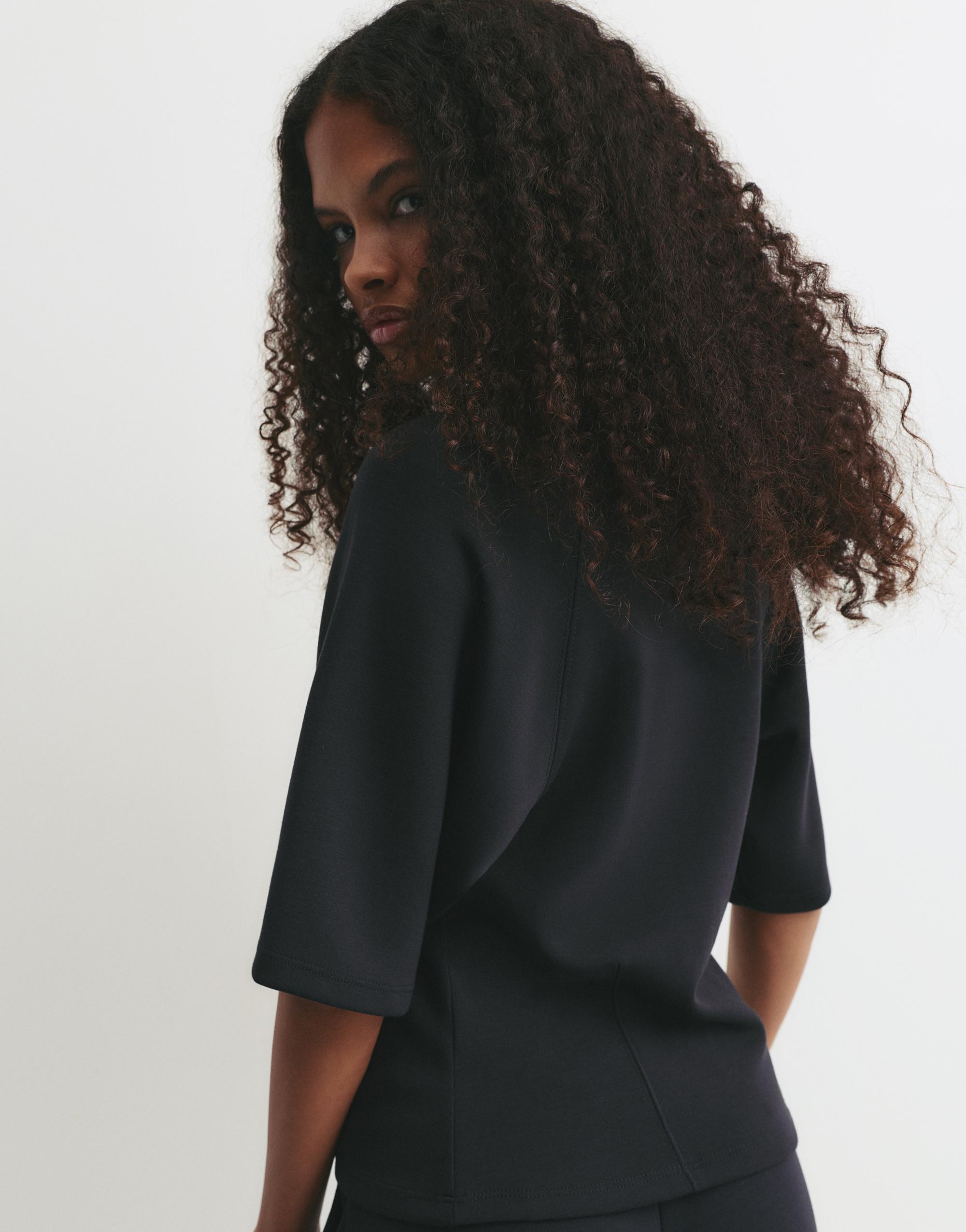 Soft touch short sleeve sweatshirt — Black
