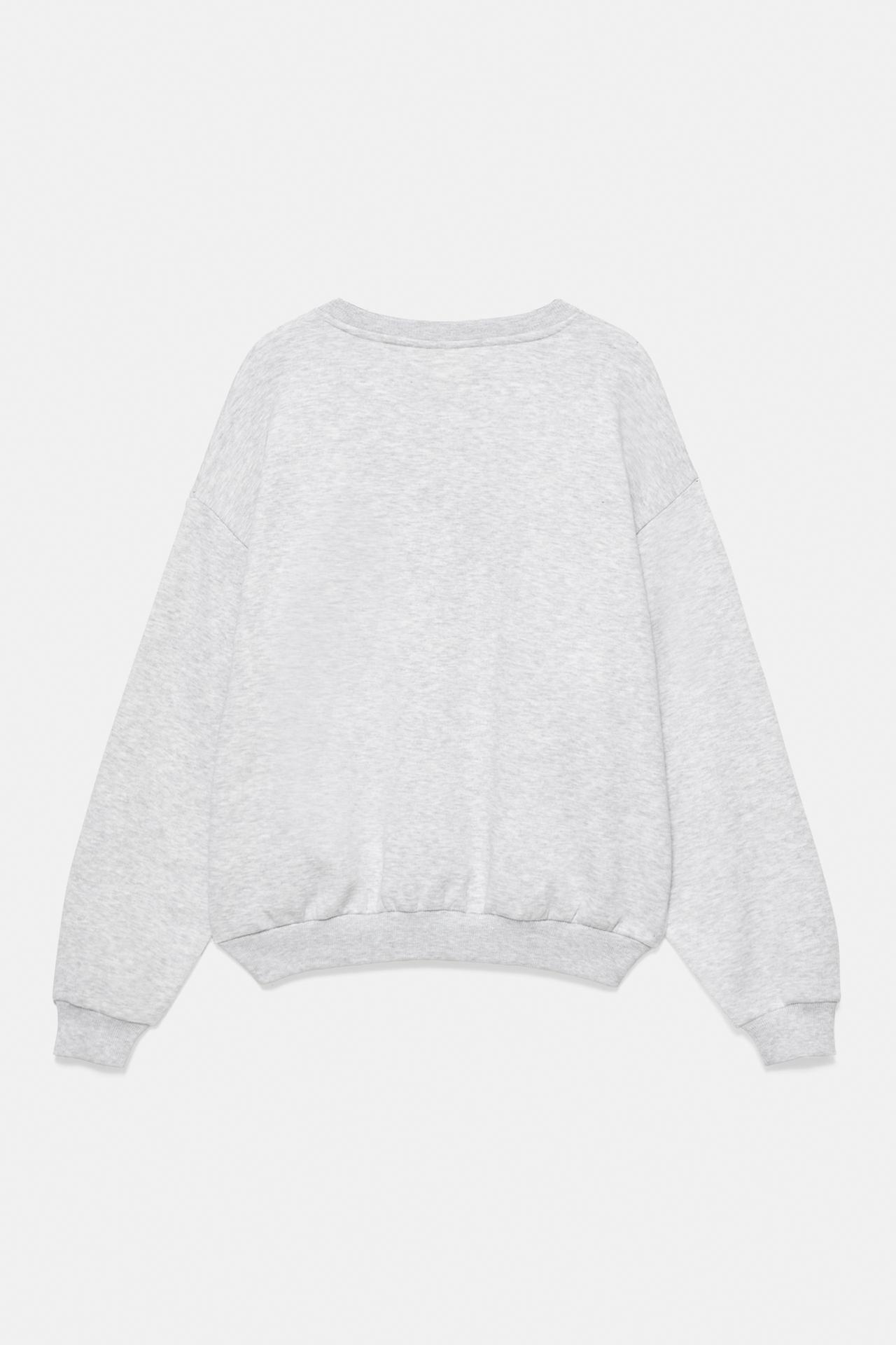 Dog graphic sweatshirt — Grey marl