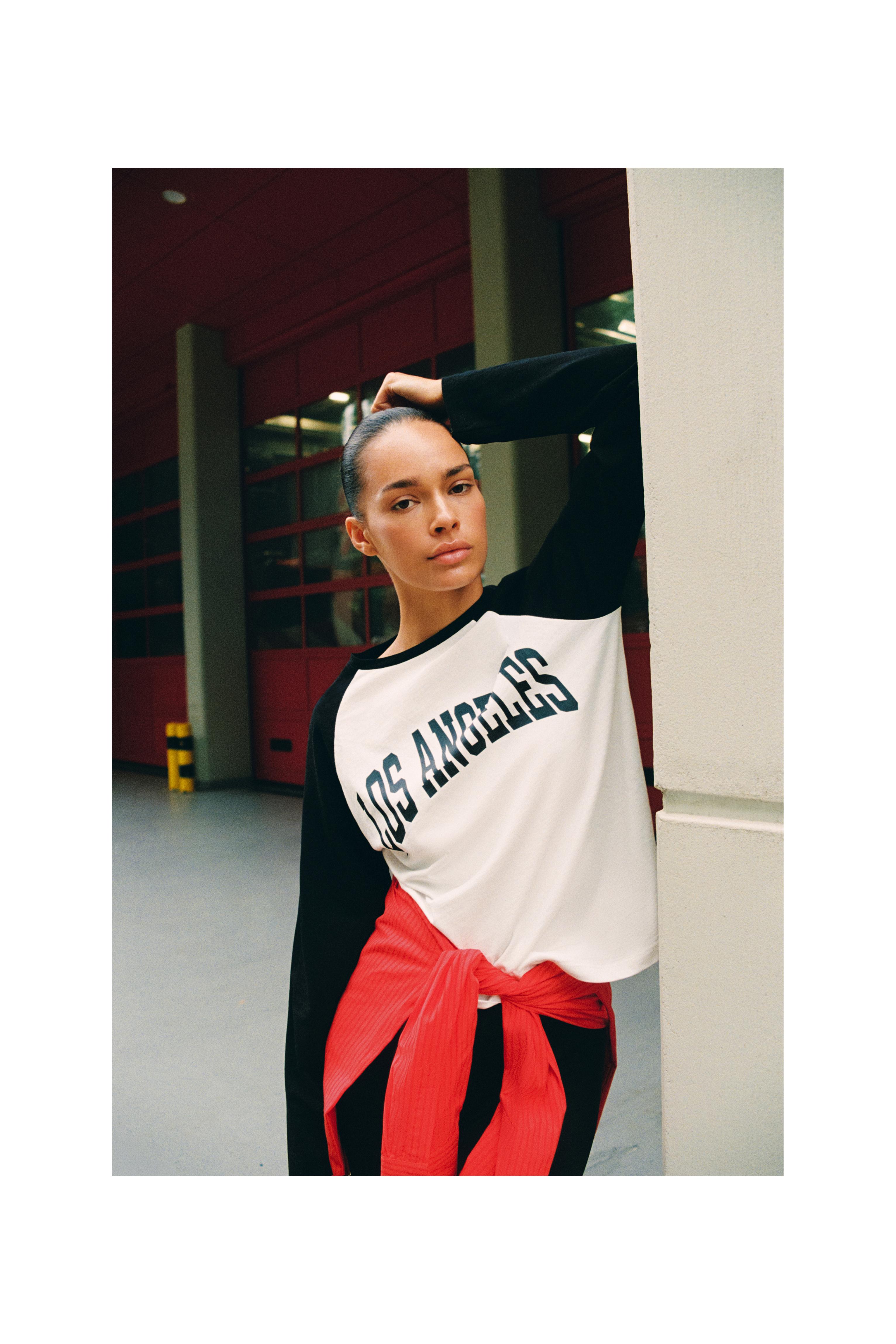 Los Angeles raglan sleeve T-shirt — White/Black