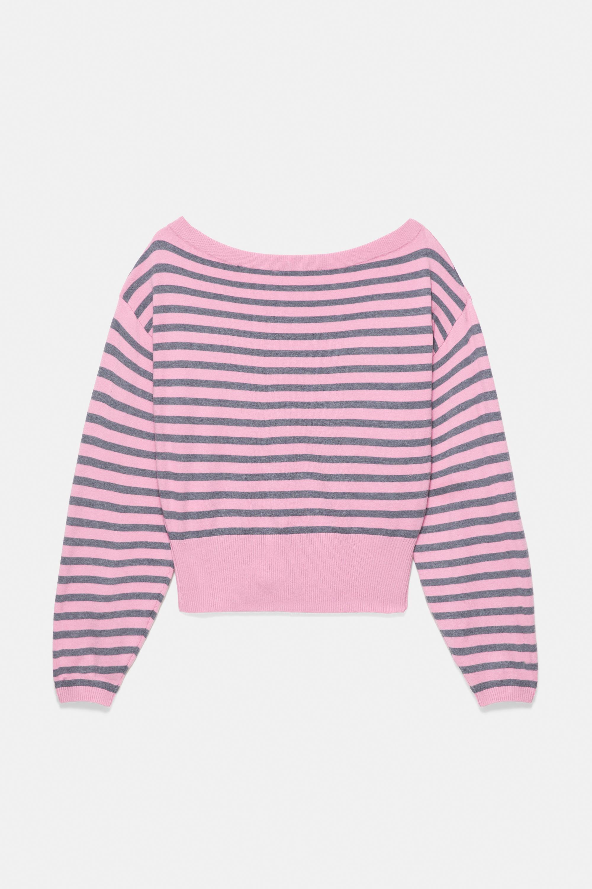 Asymmetric neck jumper — Pink