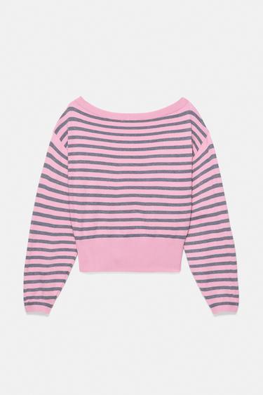 Asymmetric neck jumper — Pink 6