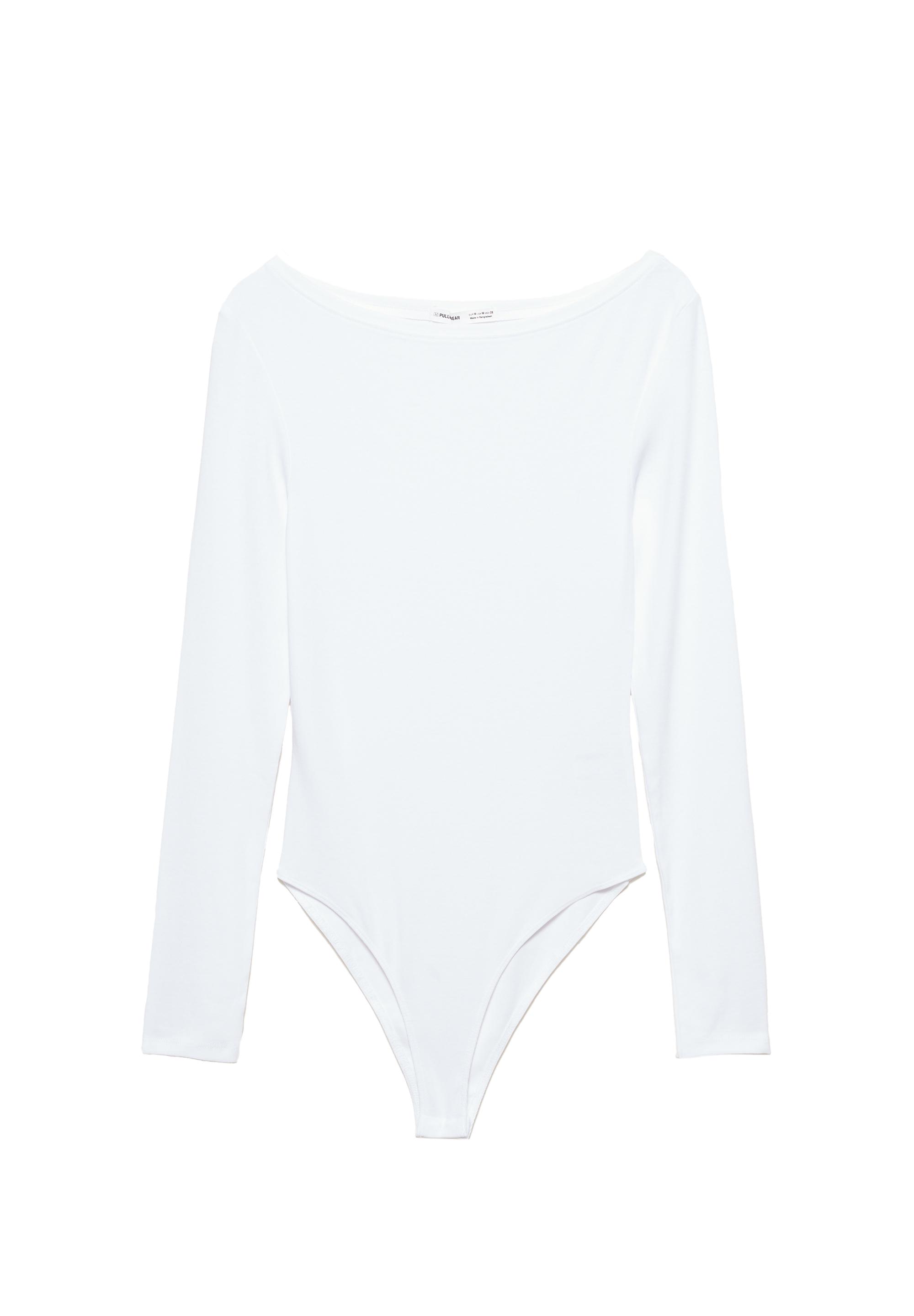 Long sleeve bodysuit — White