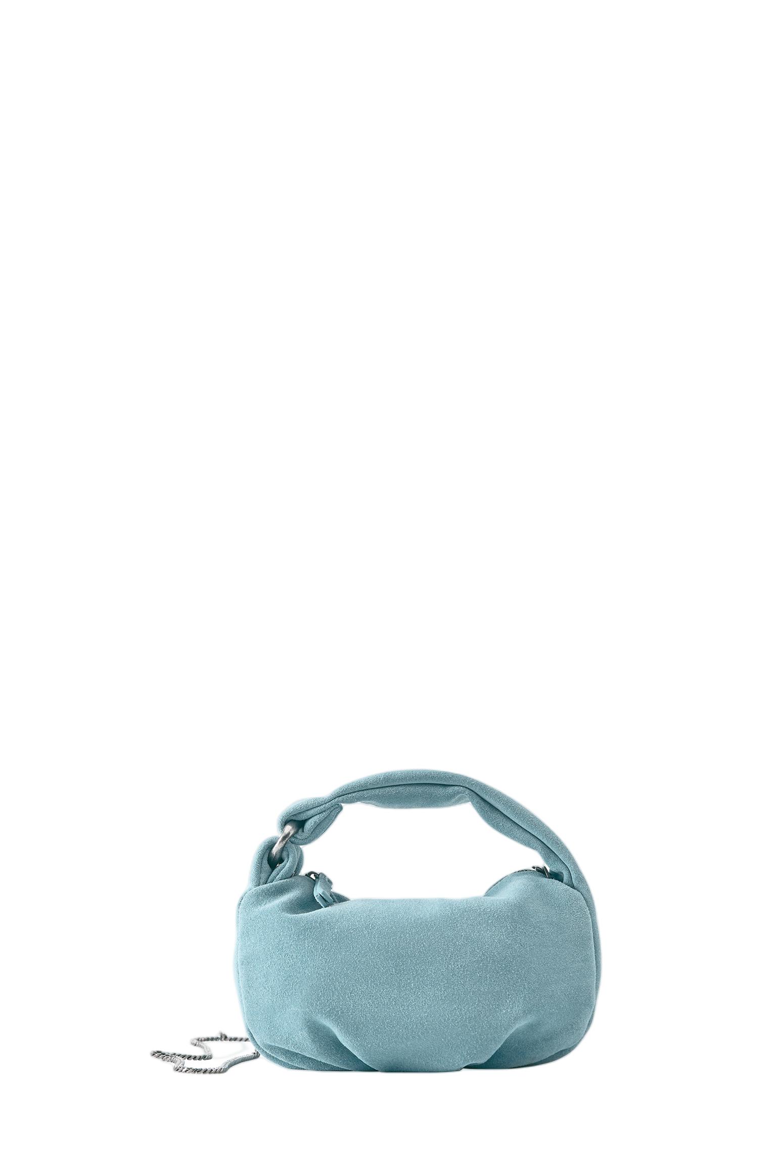 Mini leather handbag — Blue
