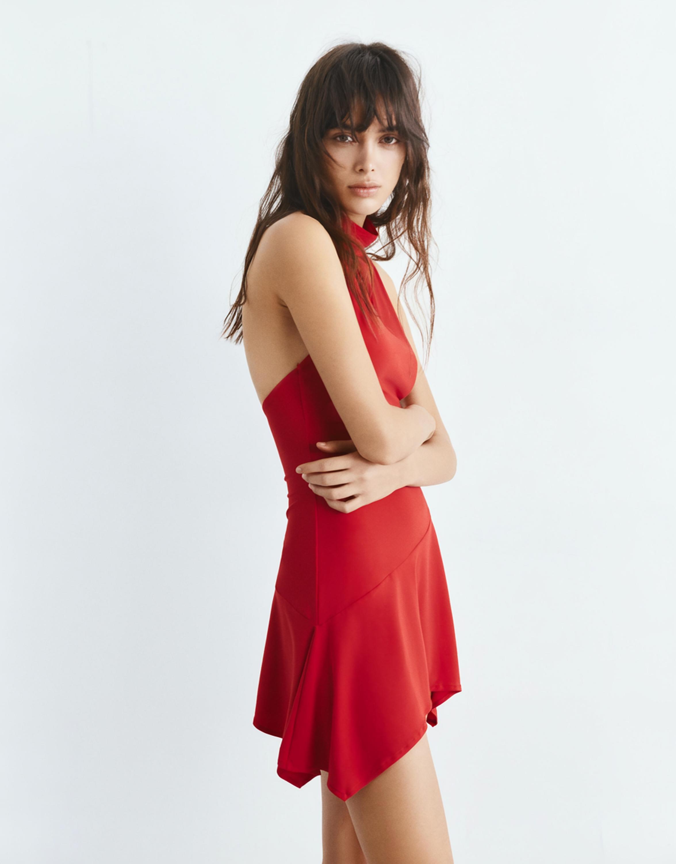 Short halter dress — Raspberry