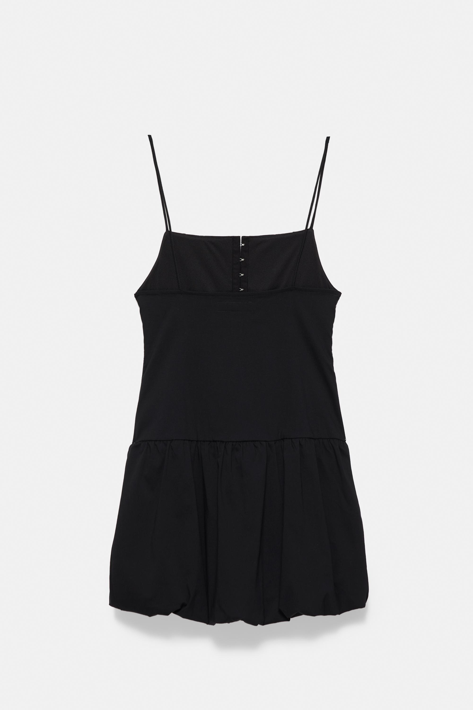 Short corsetry-inspired strappy dress — Black