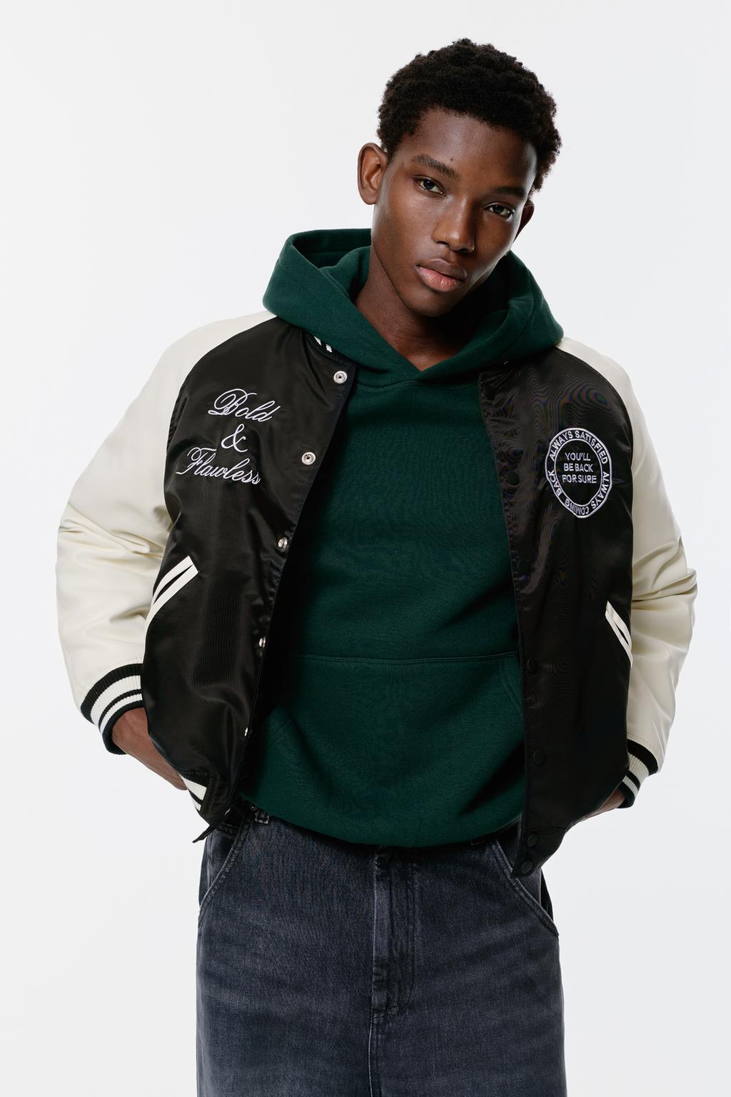 Embroidered varsity bomber jacket PULL&BEAR - Main Image