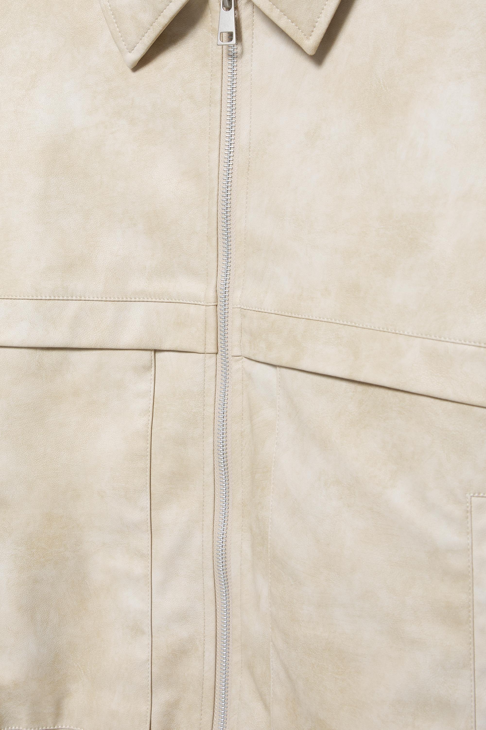 Faux leather jacket — Ecru