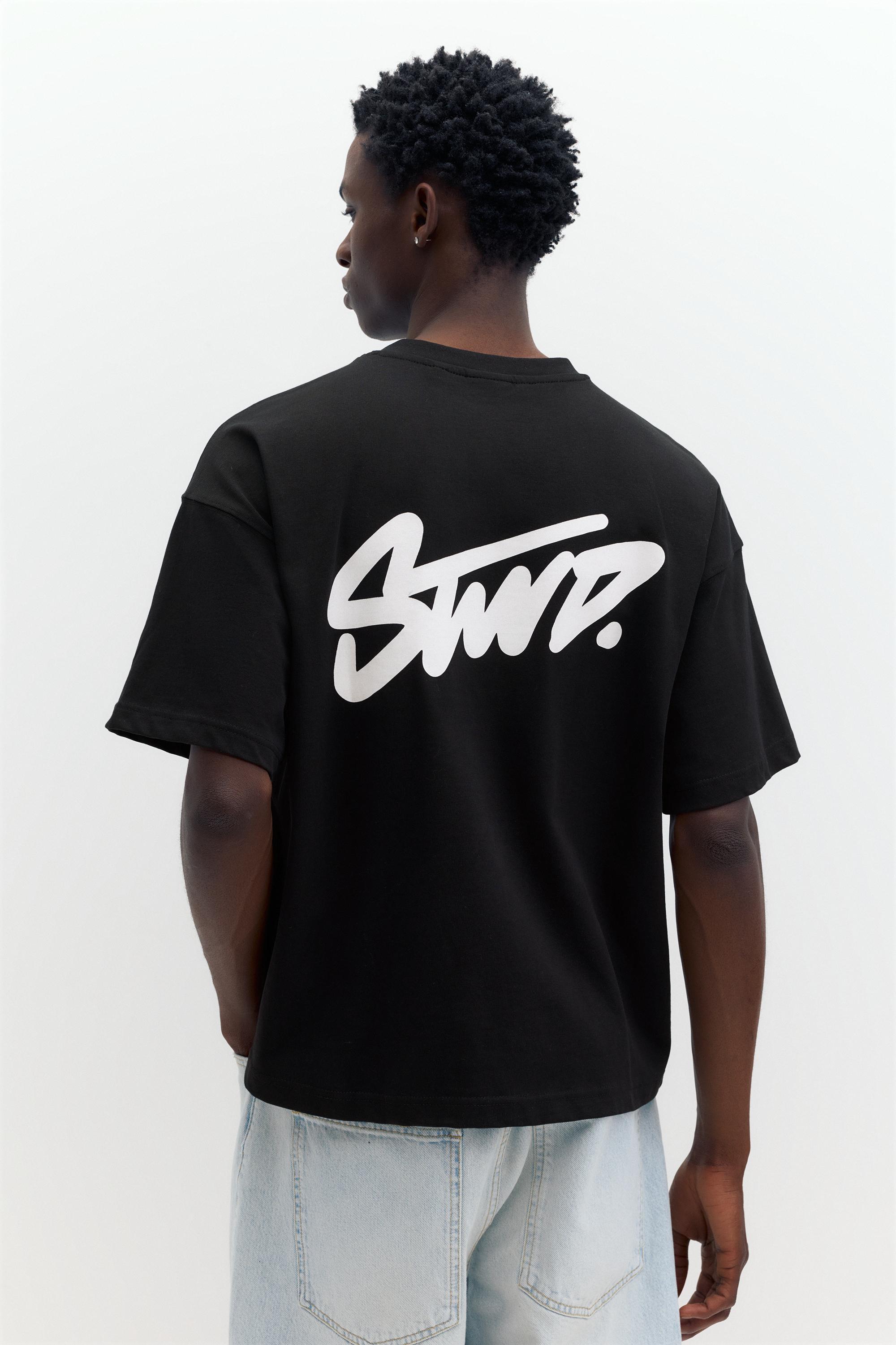 T-Shirt Boxy Con Logo Stwd