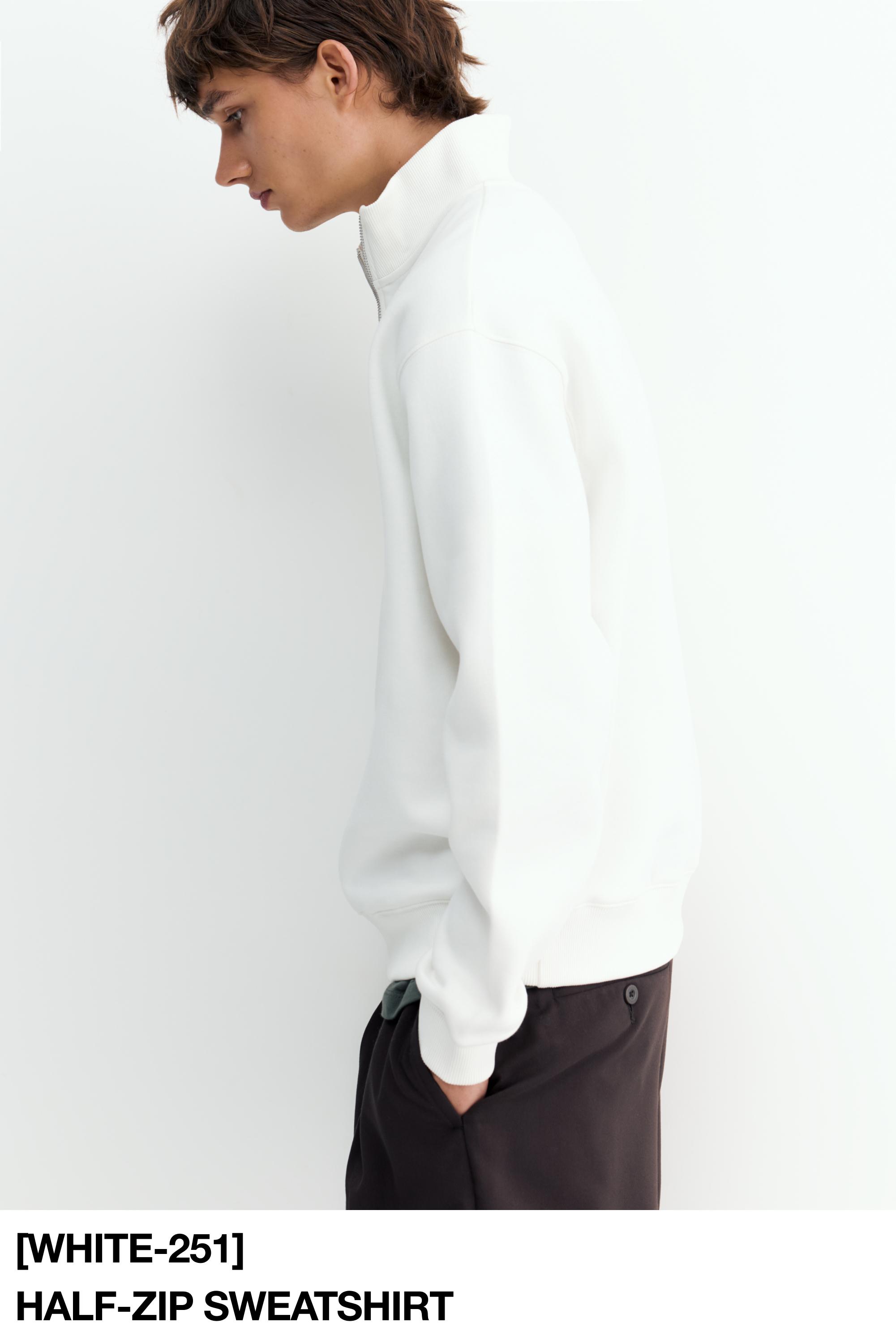 Quarter-zip sweatshirt — Off white