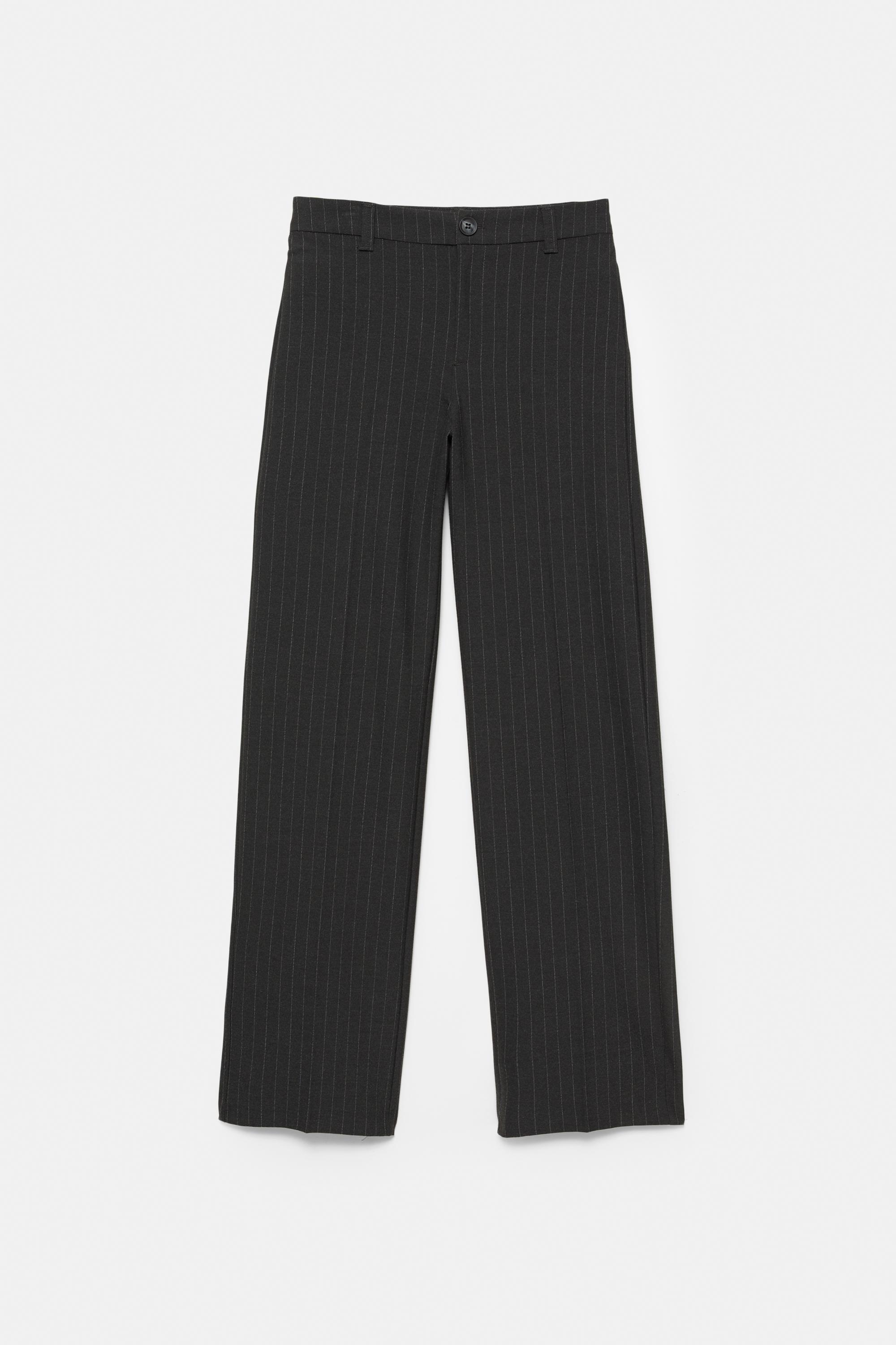 Smart high-waist straight-leg trousers — Dark grey