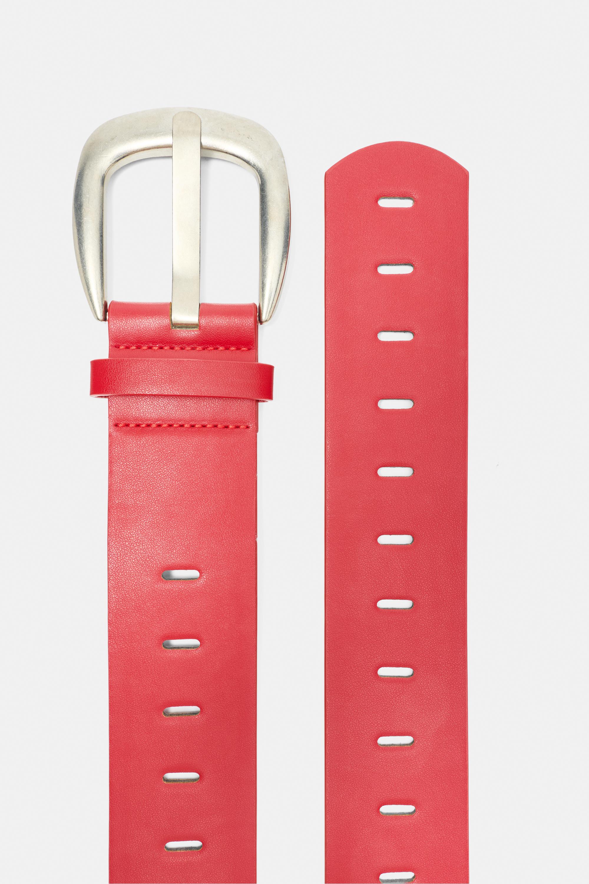 Leather effect belt — Red