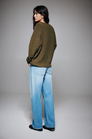 Boxy V-neck jumper — Hunting green 2