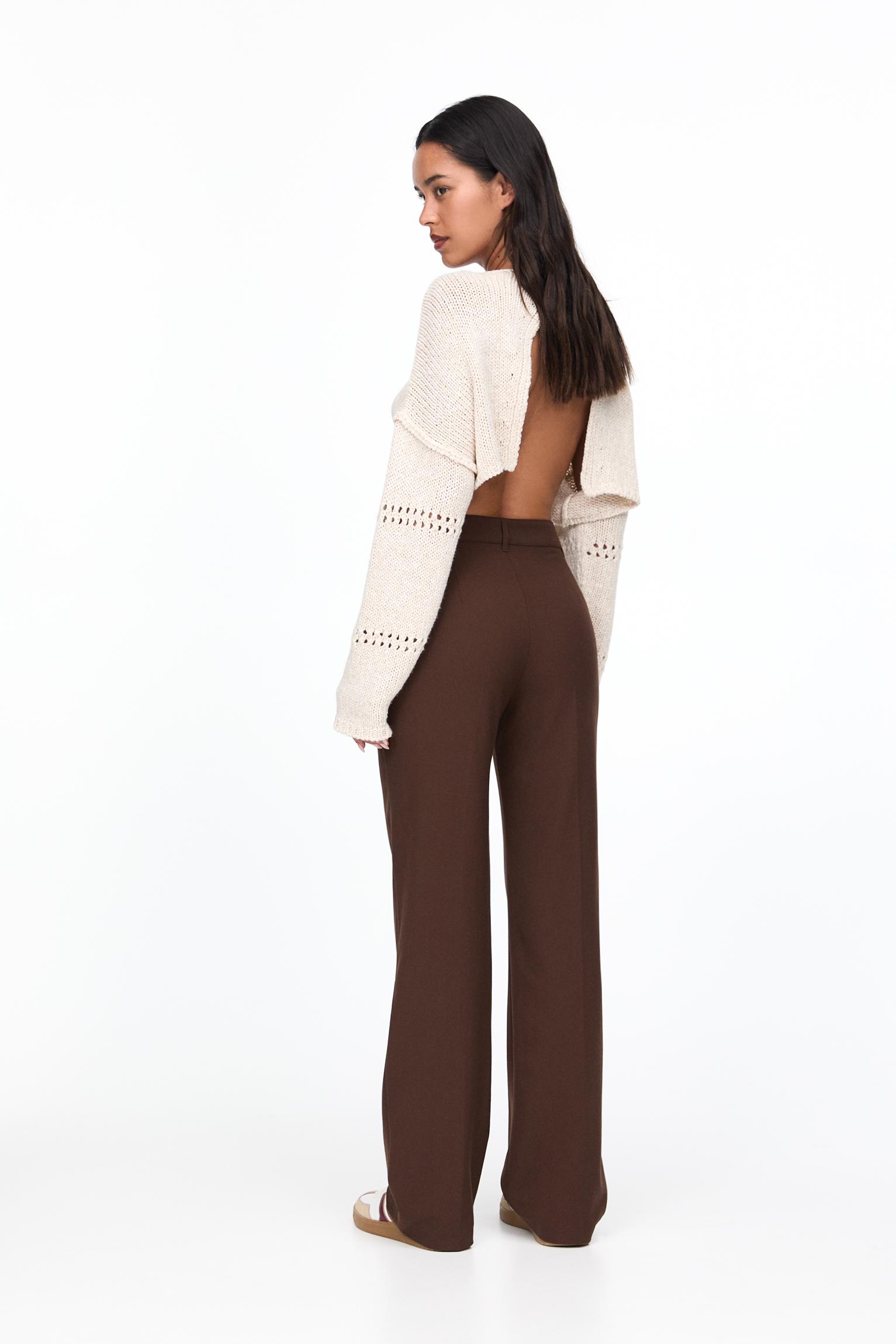 Smart trousers with seam detail — Brown