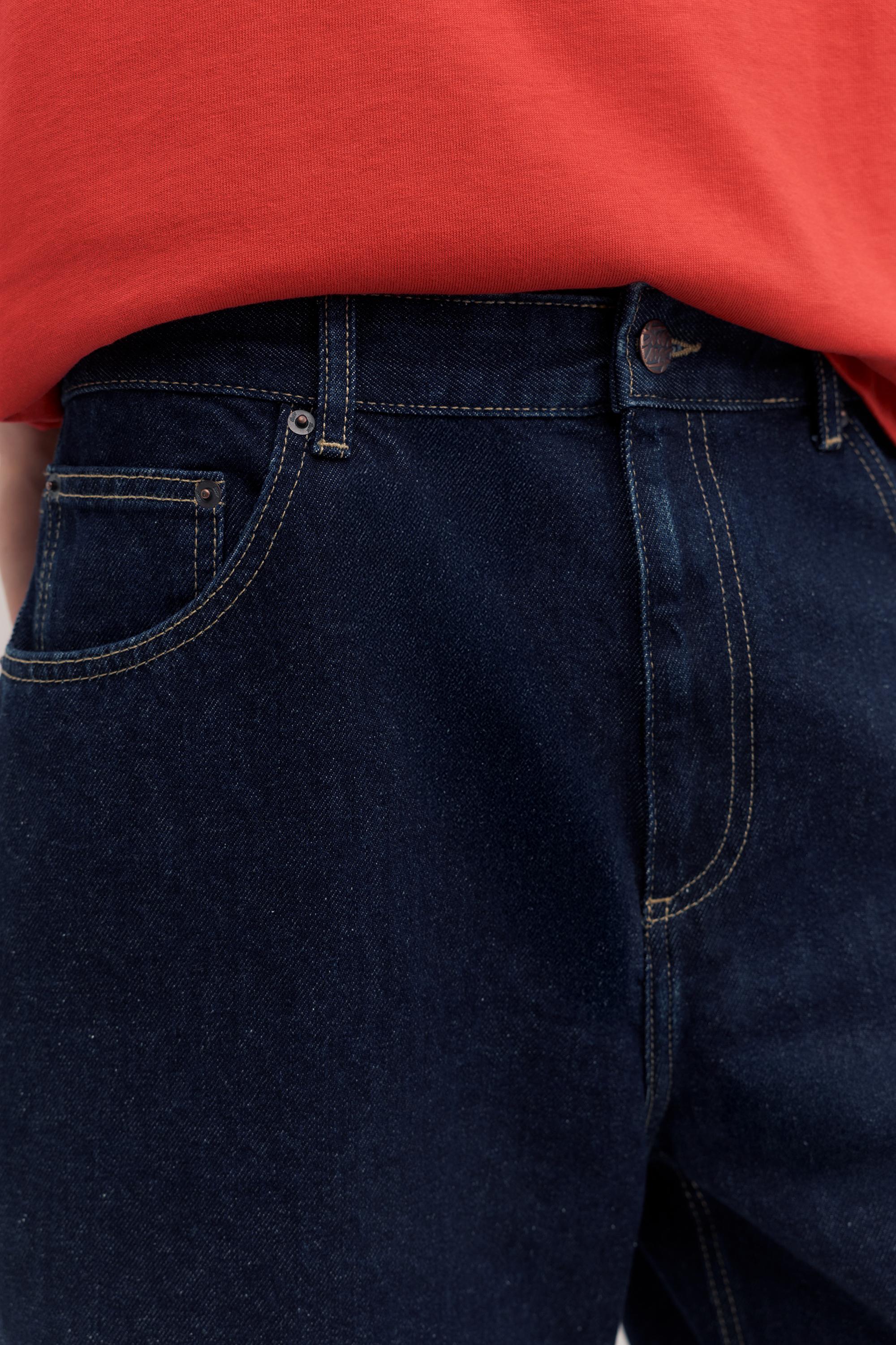 Baggy denim Bermuda shorts — Navy
