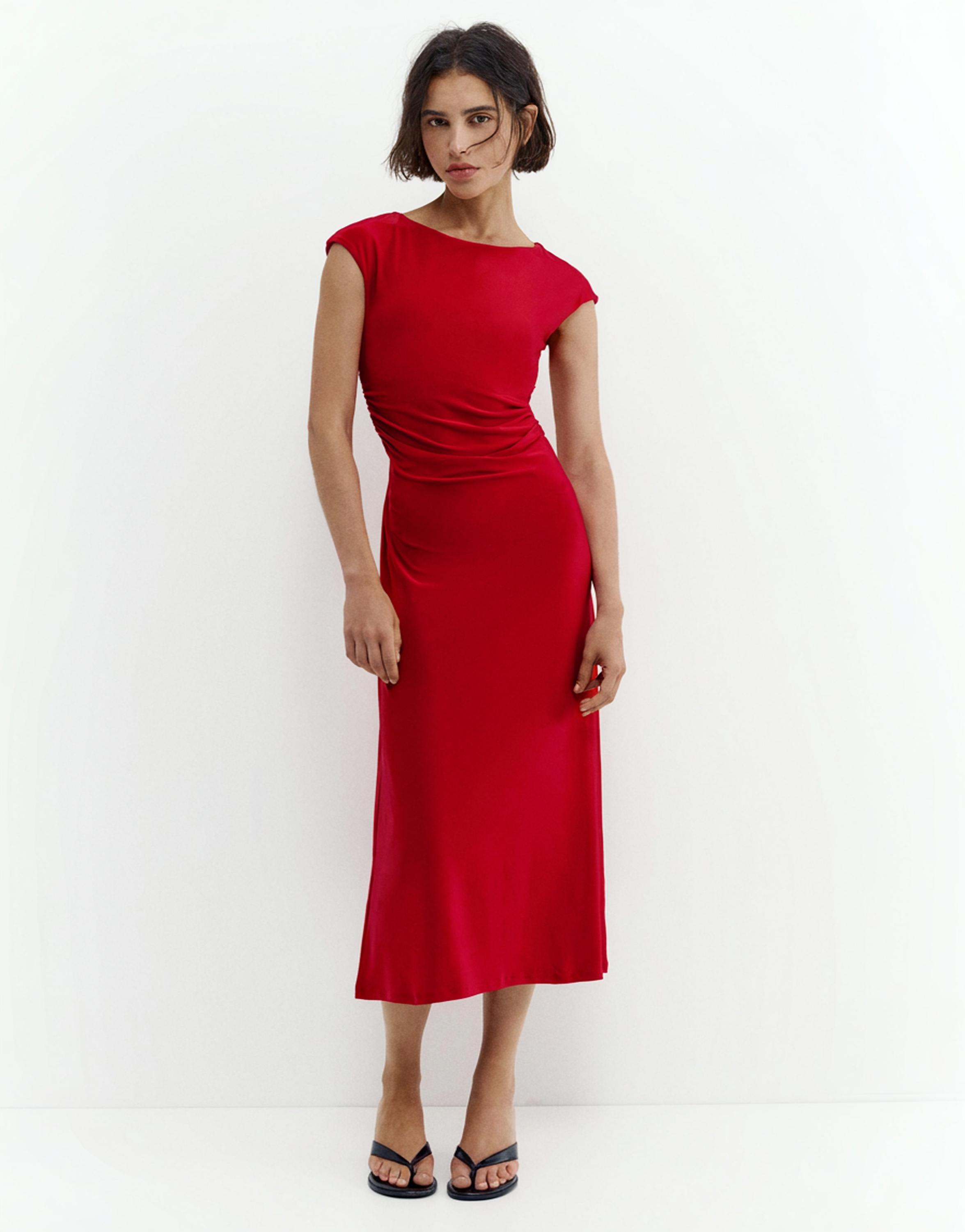 Open back midi dress — Strawberry