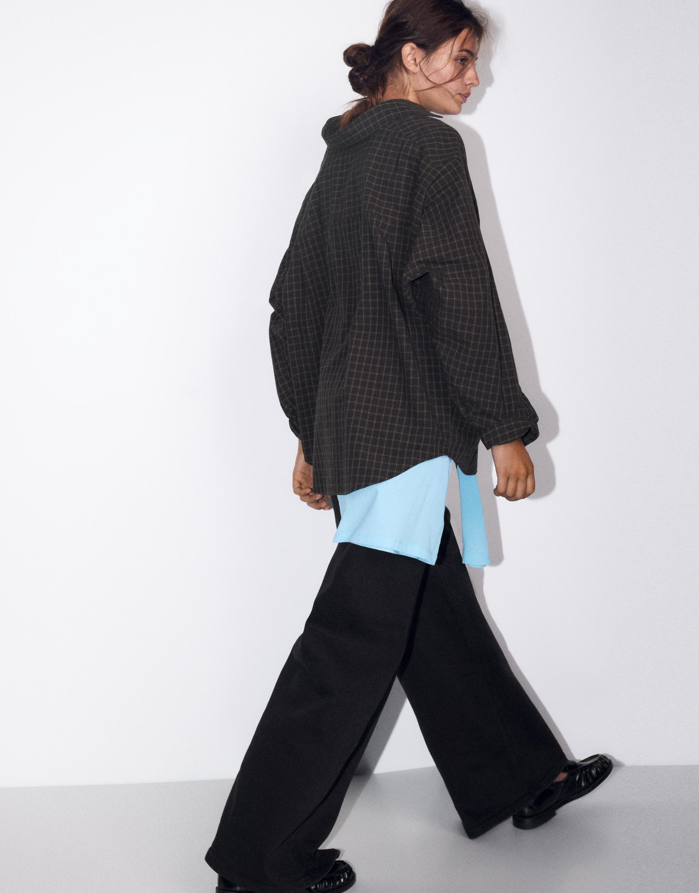 Pull&Bear Oversize kareli gömlek görsel 5
