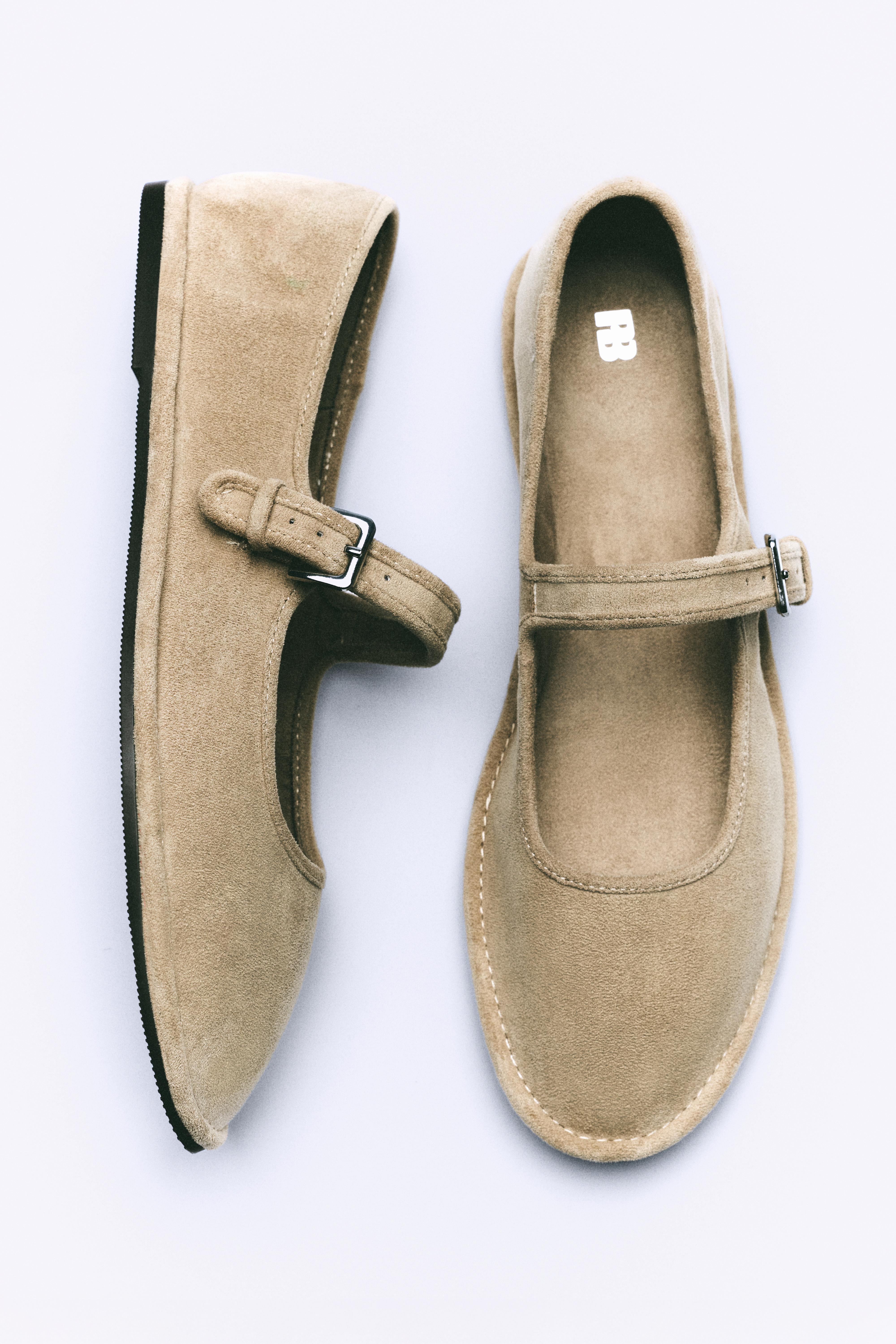 Mary Jane ballerina shoes — Sand