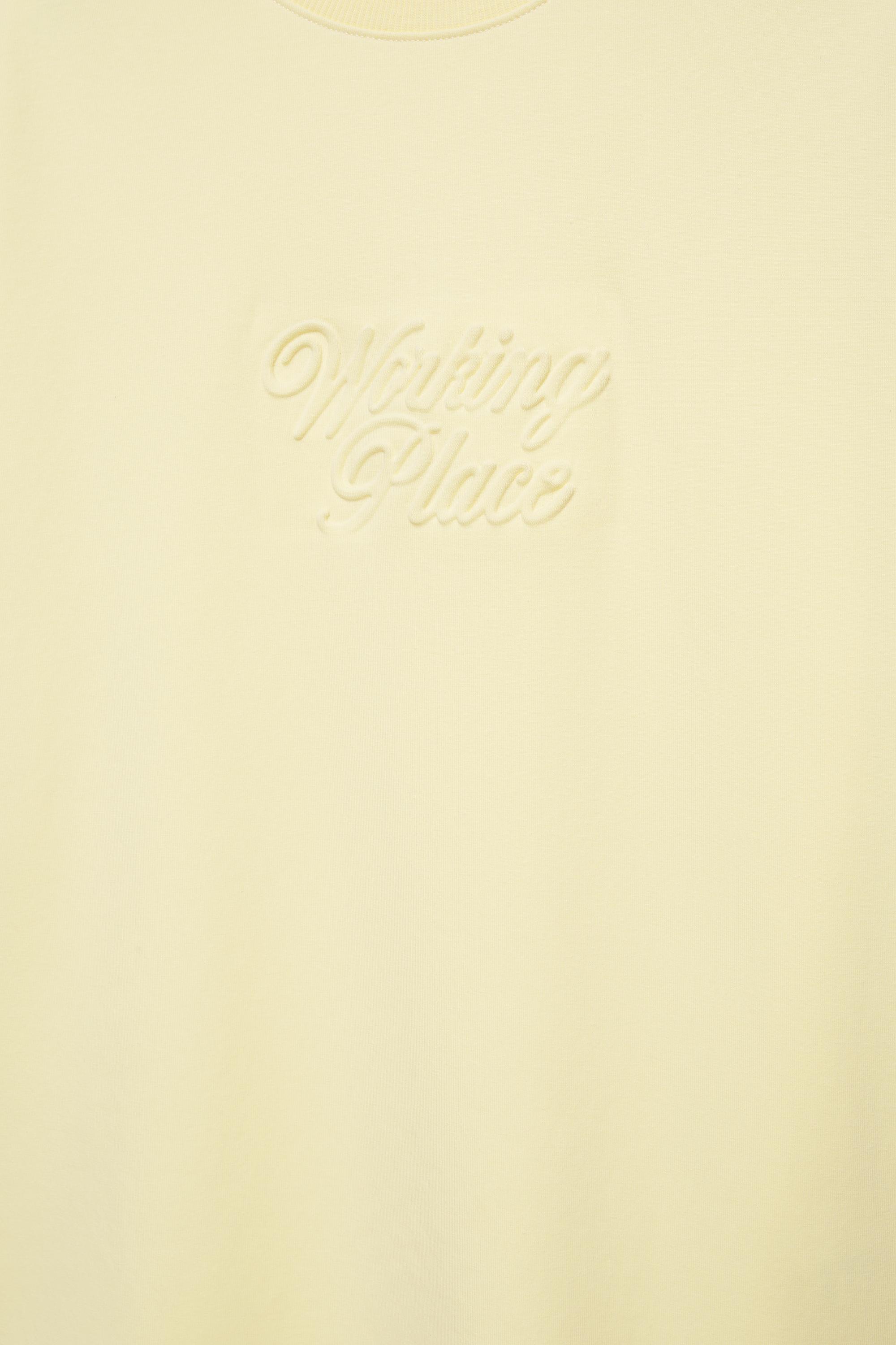 Short sleeve slogan sweatshirt — Yellow (alternate view)