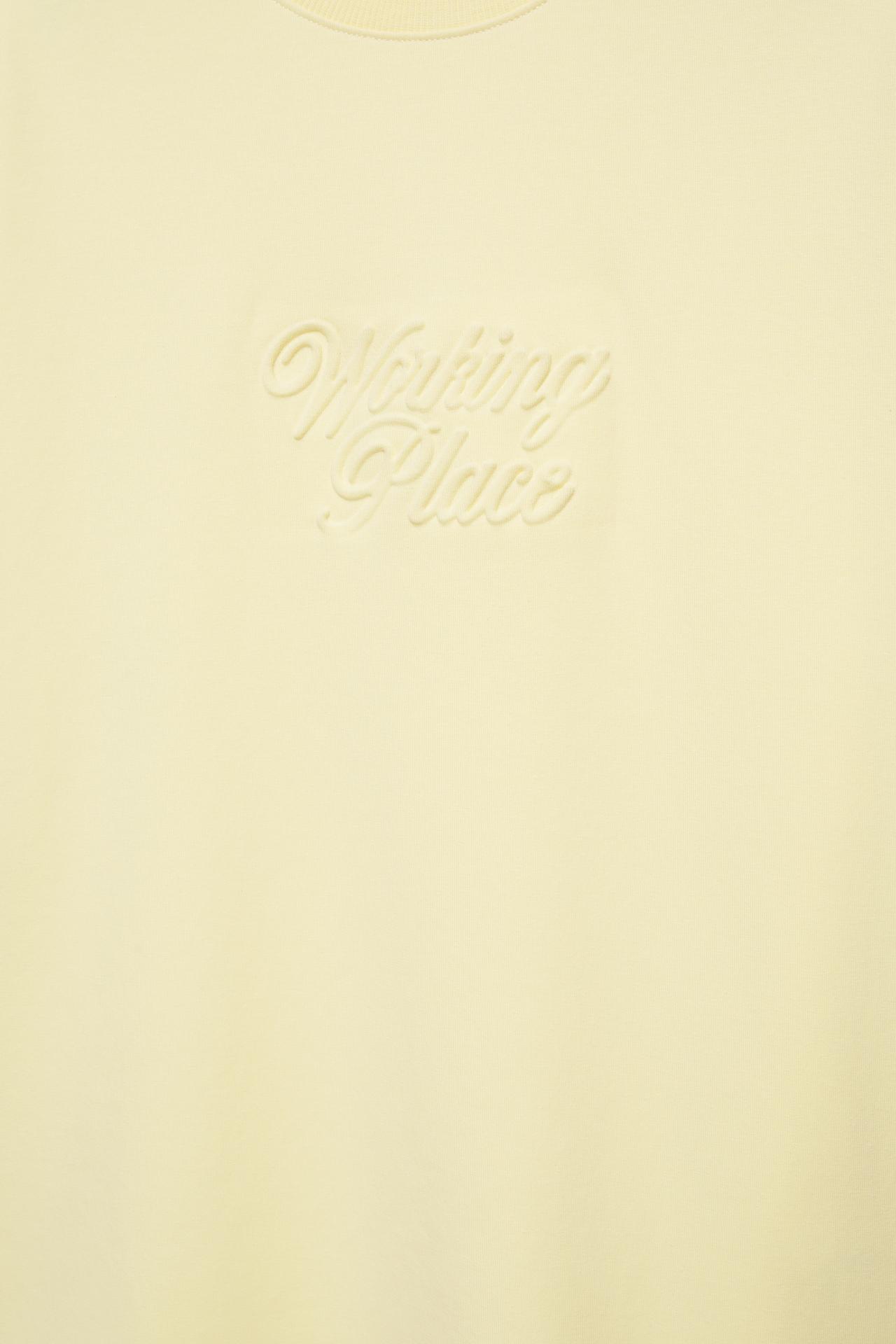 Short sleeve slogan sweatshirt — Yellow