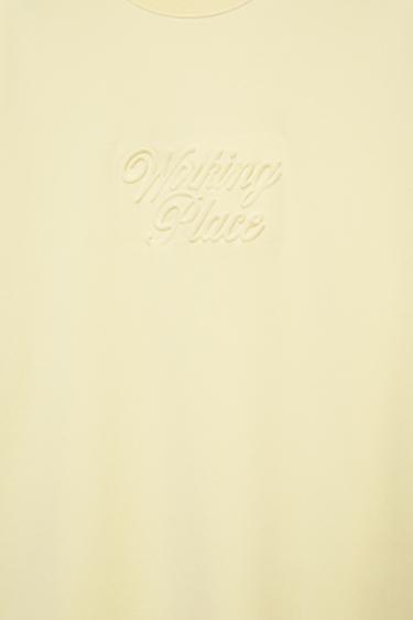 Short sleeve slogan sweatshirt — Yellow 8