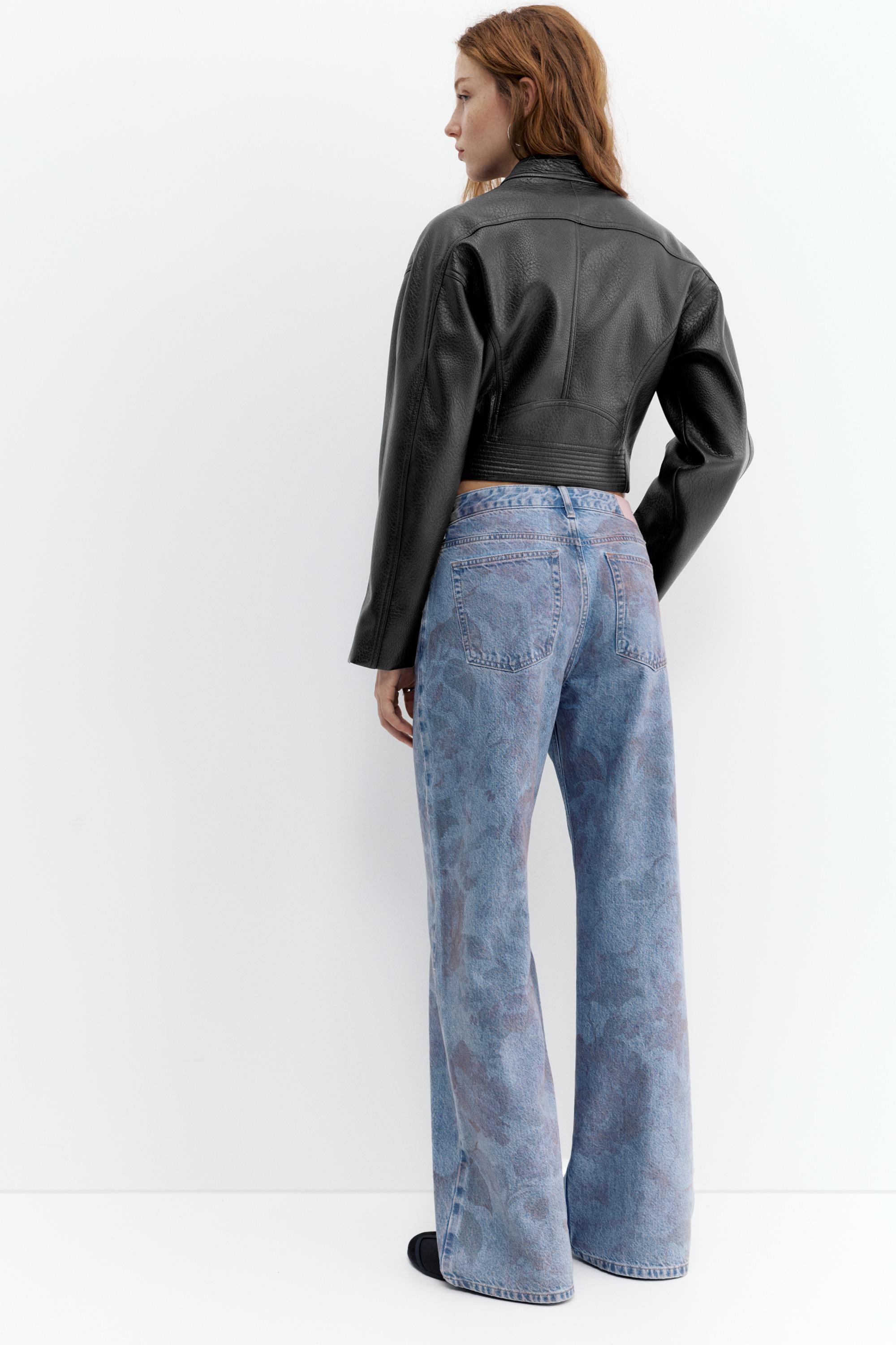 Suni deri biker ceket - Görsel 5