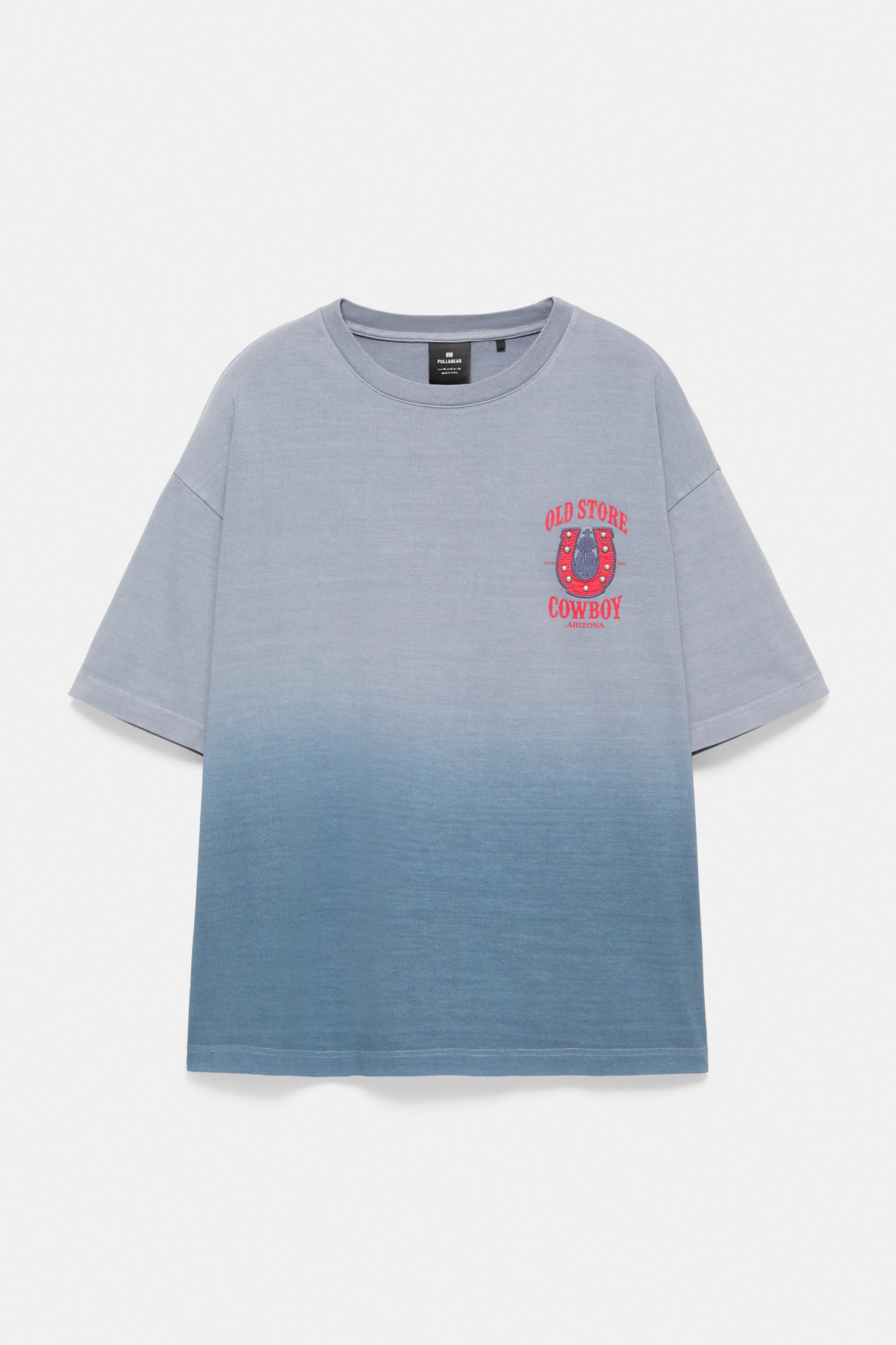 Ombré stud T-shirt — Blue