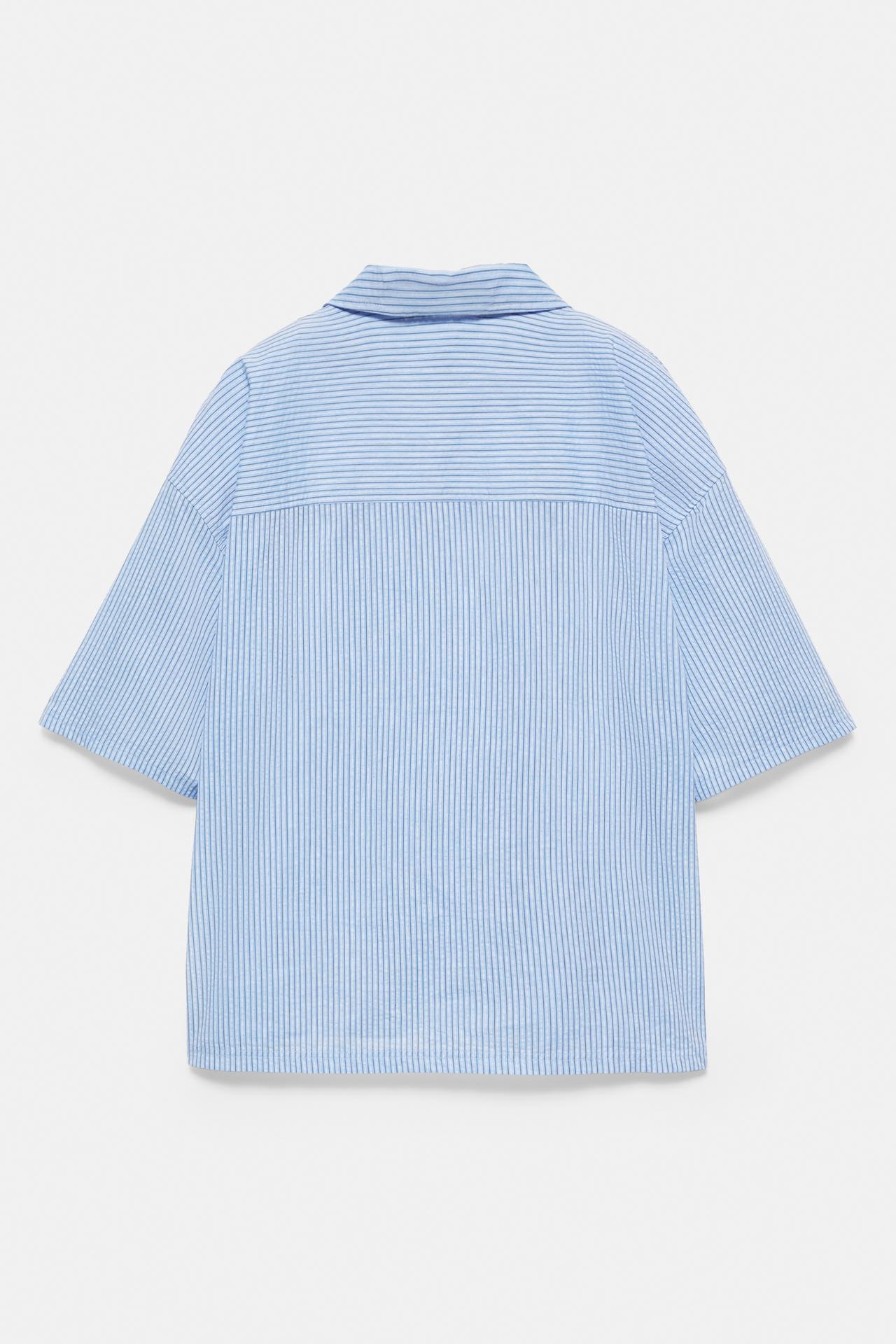 Striped short sleeve shirt — Blue